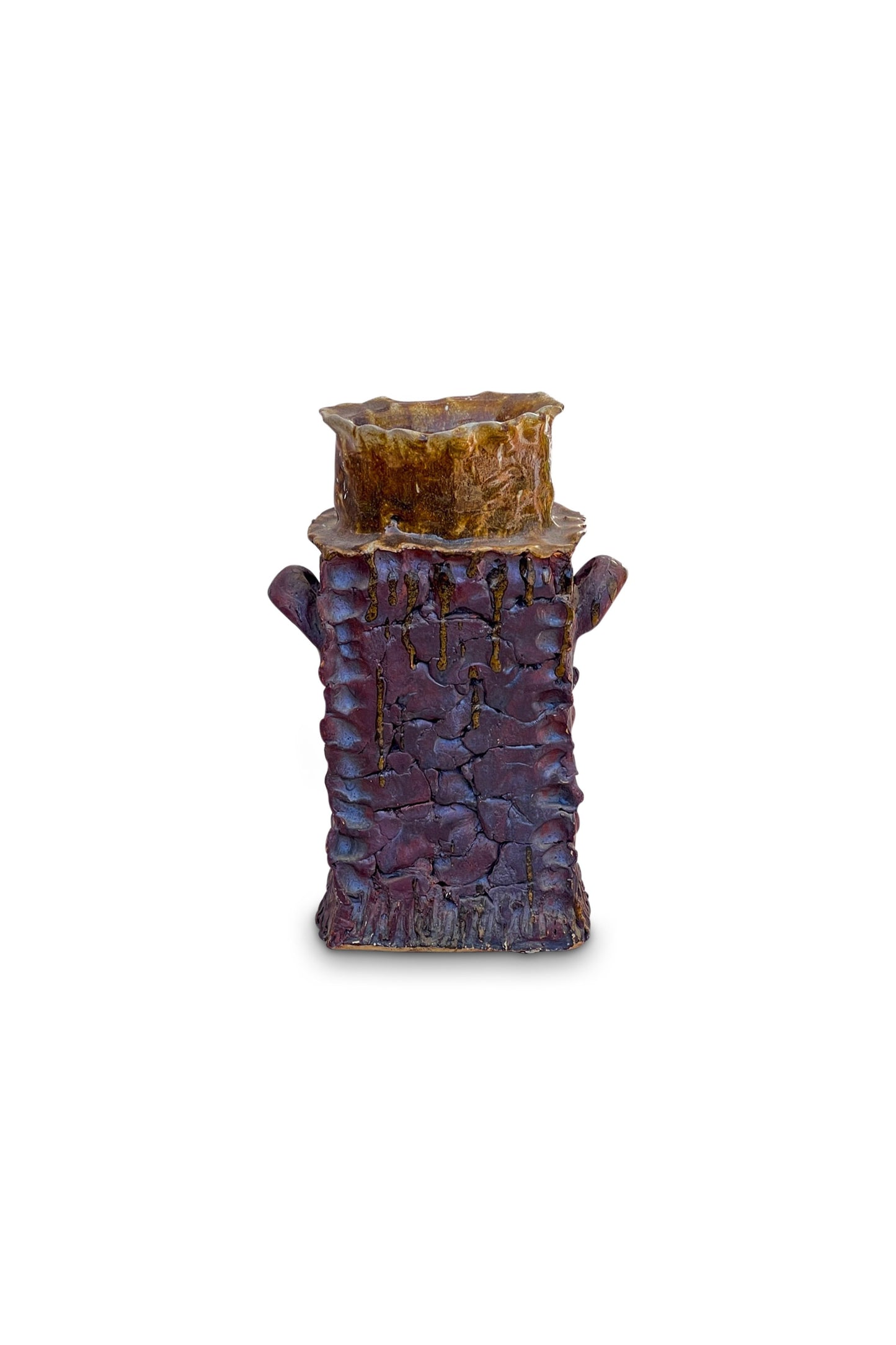 Vintage Rustic Pottery Vase, Signed "Rikki"