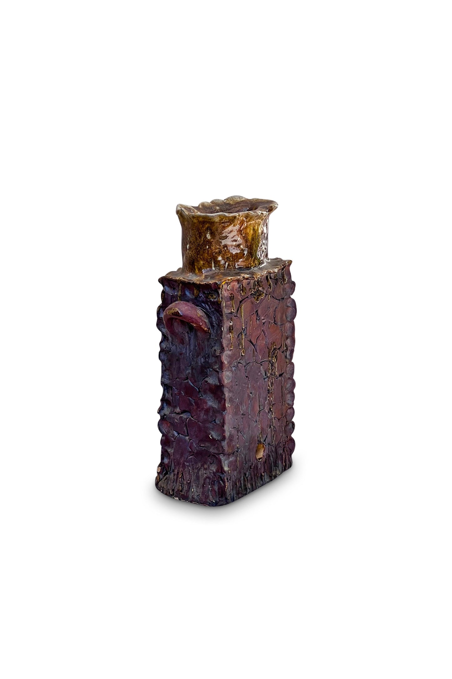 Vintage Rustic Pottery Vase, Signed "Rikki"