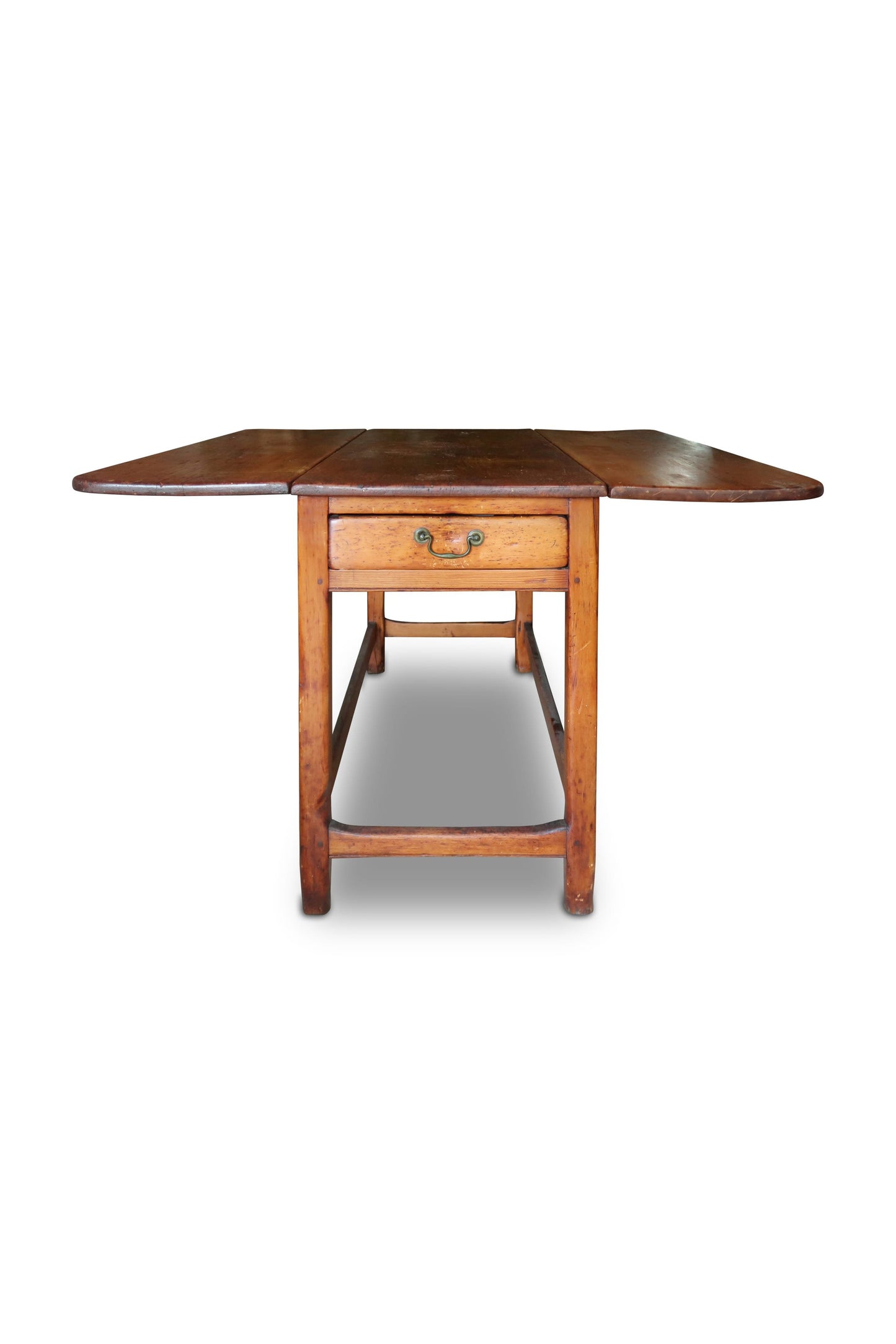 Antique Rustic Pine Dropleaf Cottage Dining Table