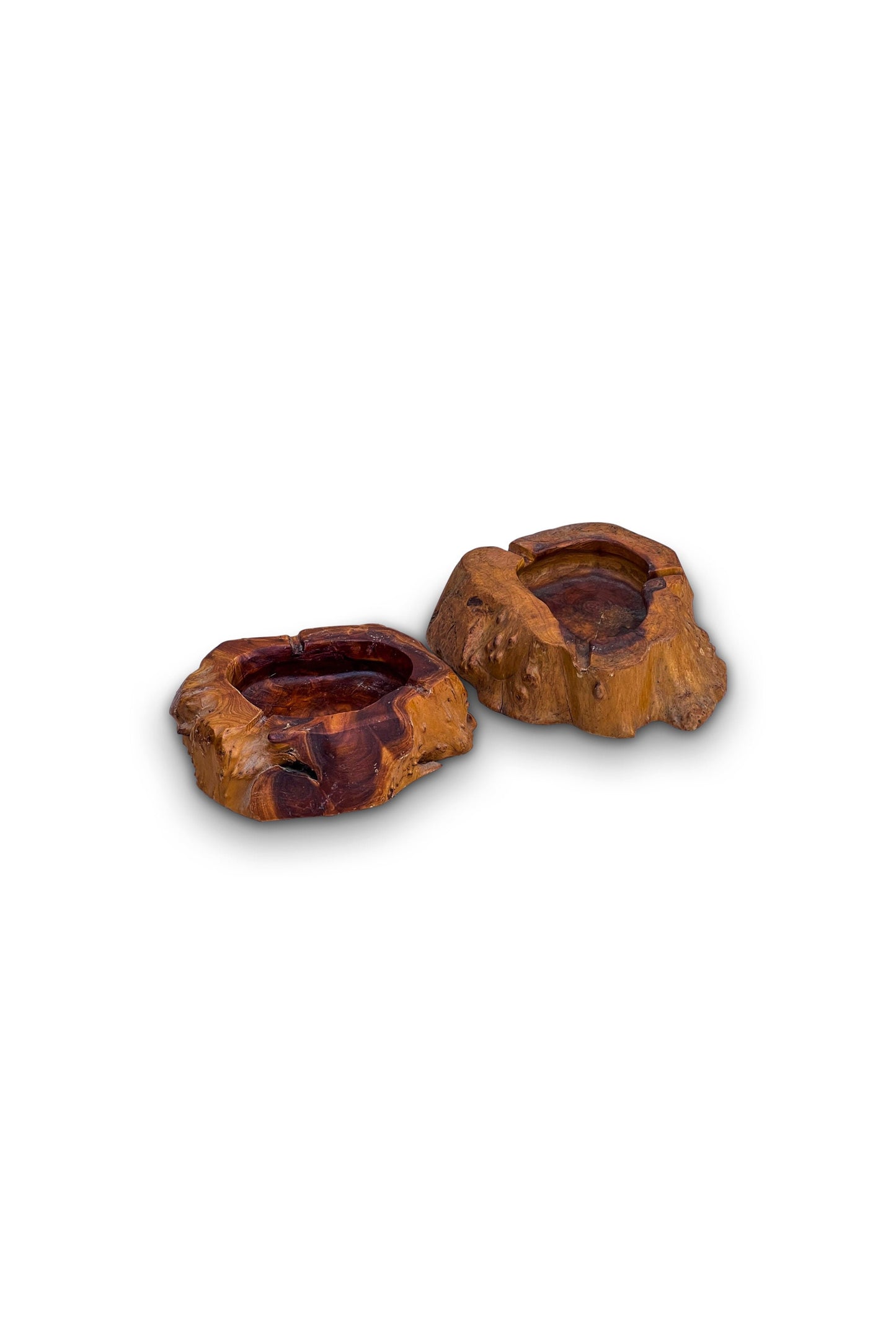 Vintage Japanese Tree Stump Ashtrays (set of 2)