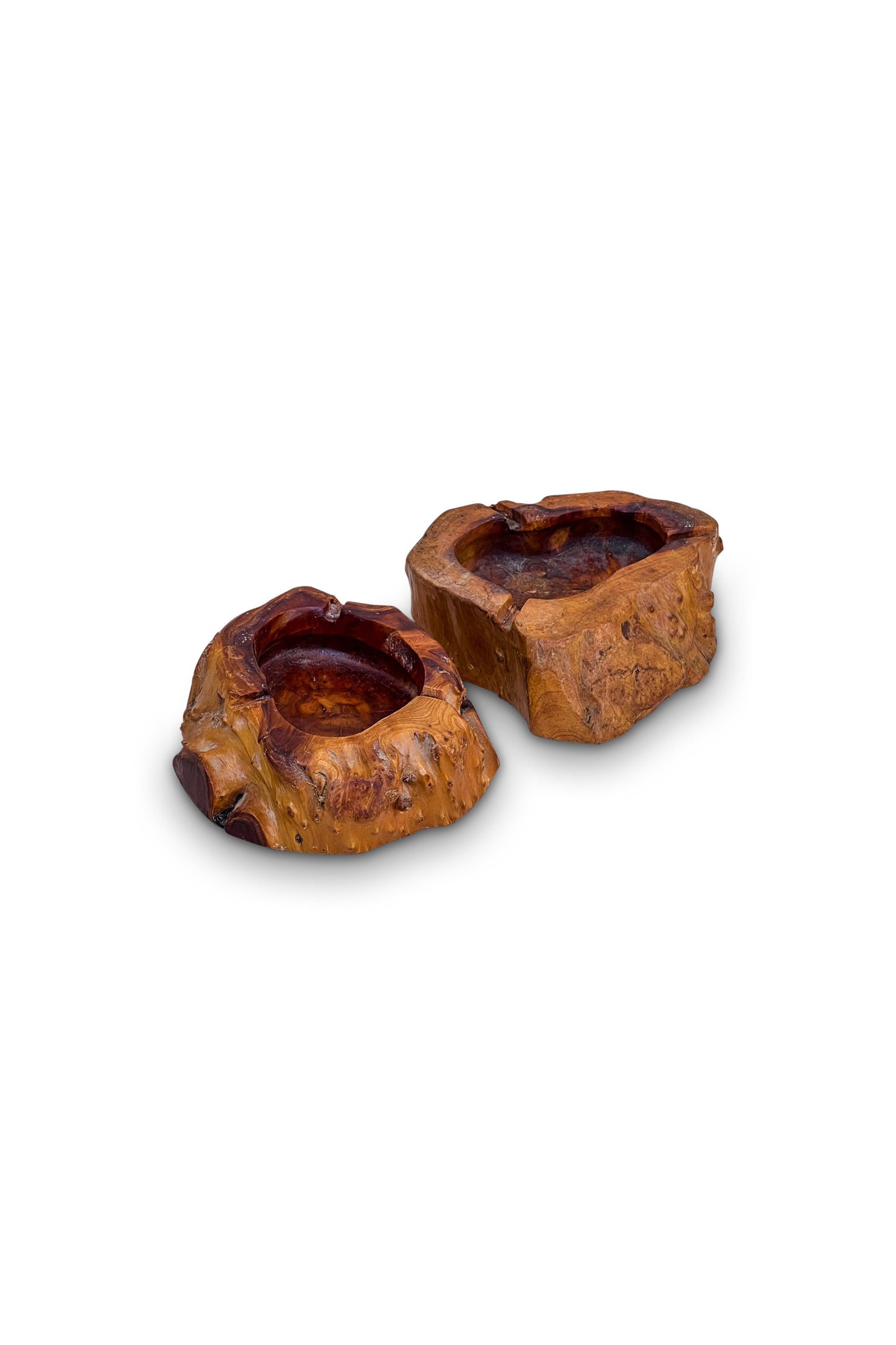 Vintage Japanese Tree Stump Ashtrays (set of 2)