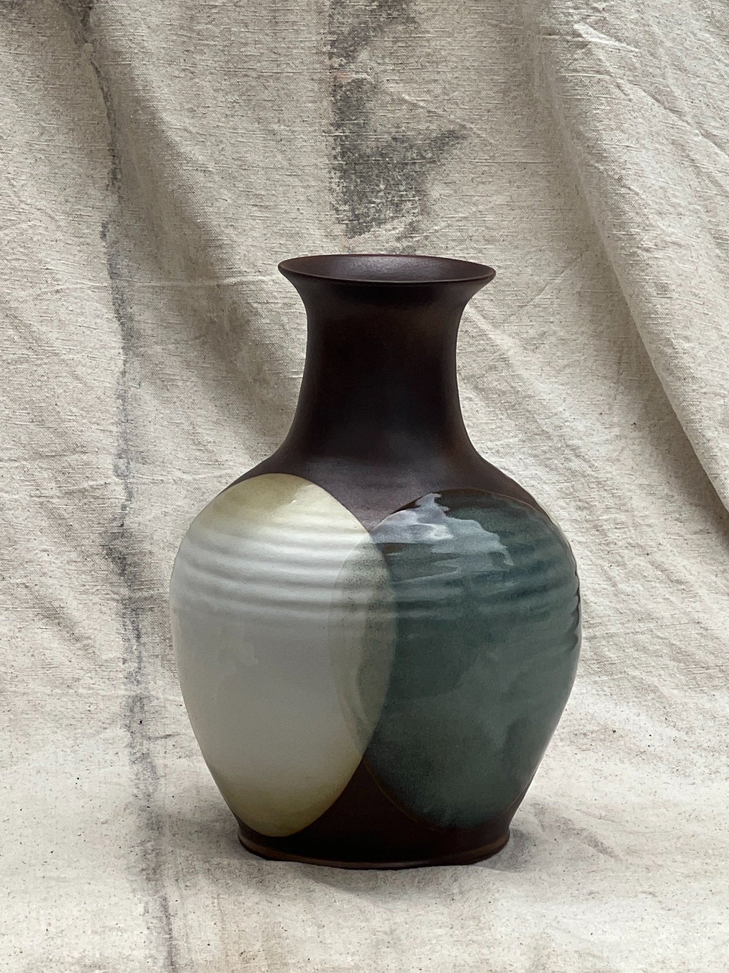 Vintage Pottery Craft Ceramic Drip Glaze Vase