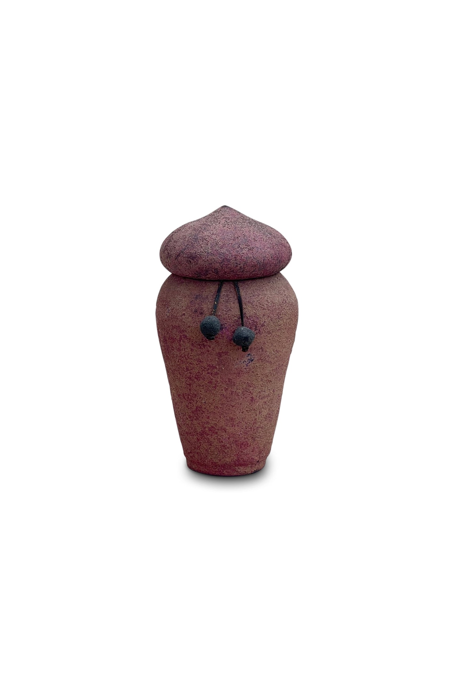 Handmade Textured Urn with Beaded Accent