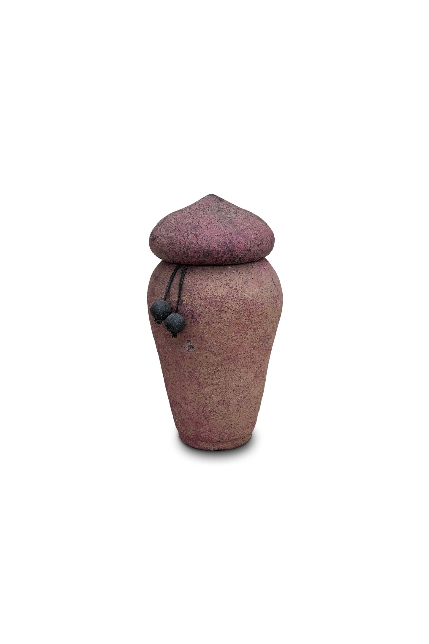 Handmade Textured Urn with Beaded Accent