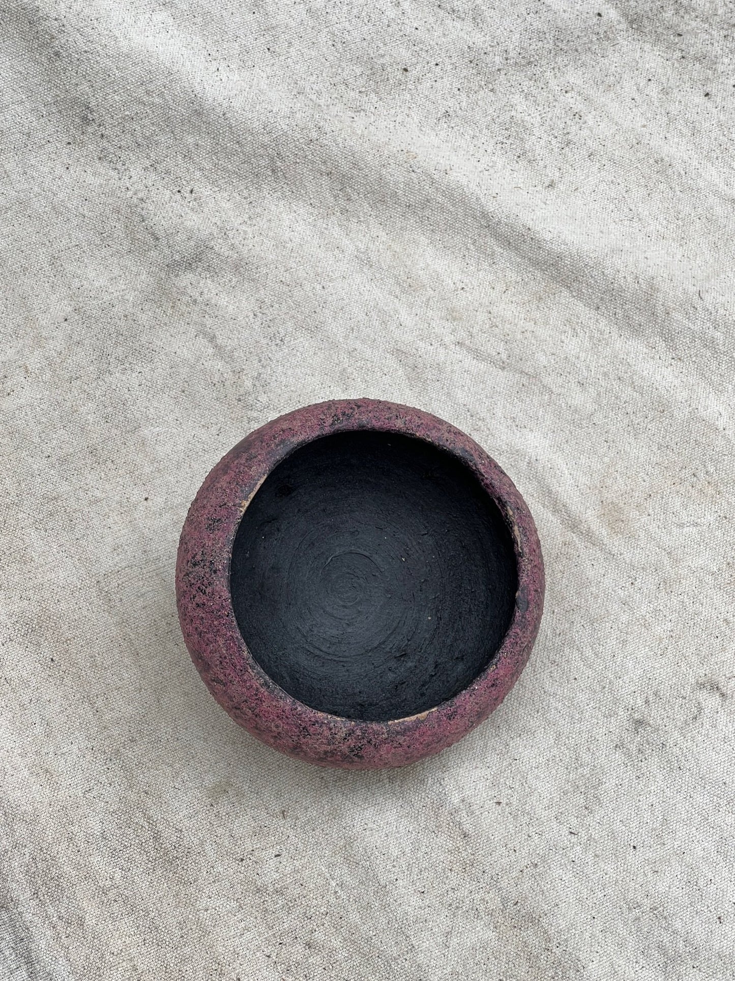 Handmade Textured Urn with Beaded Accent