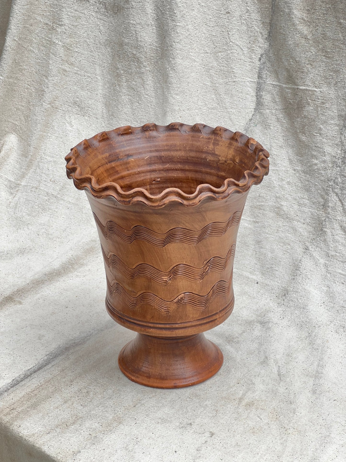 Vintage Mexican Scalloped Vase