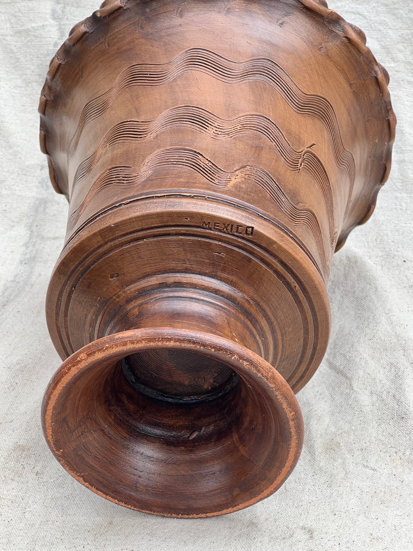Vintage Mexican Scalloped Vase