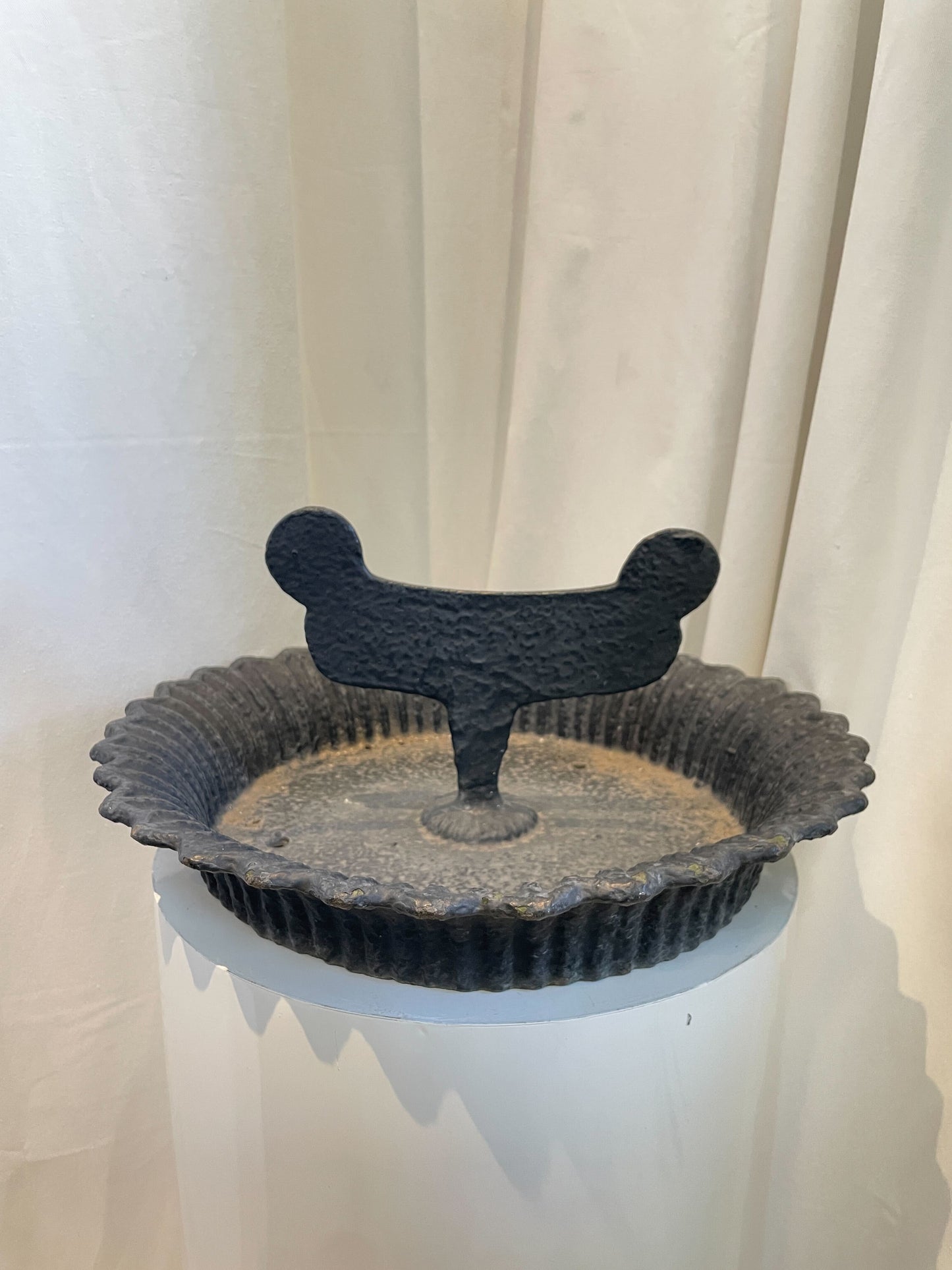 Antique Victorian Cast Iron Boot Scraper with Scalloped Tray