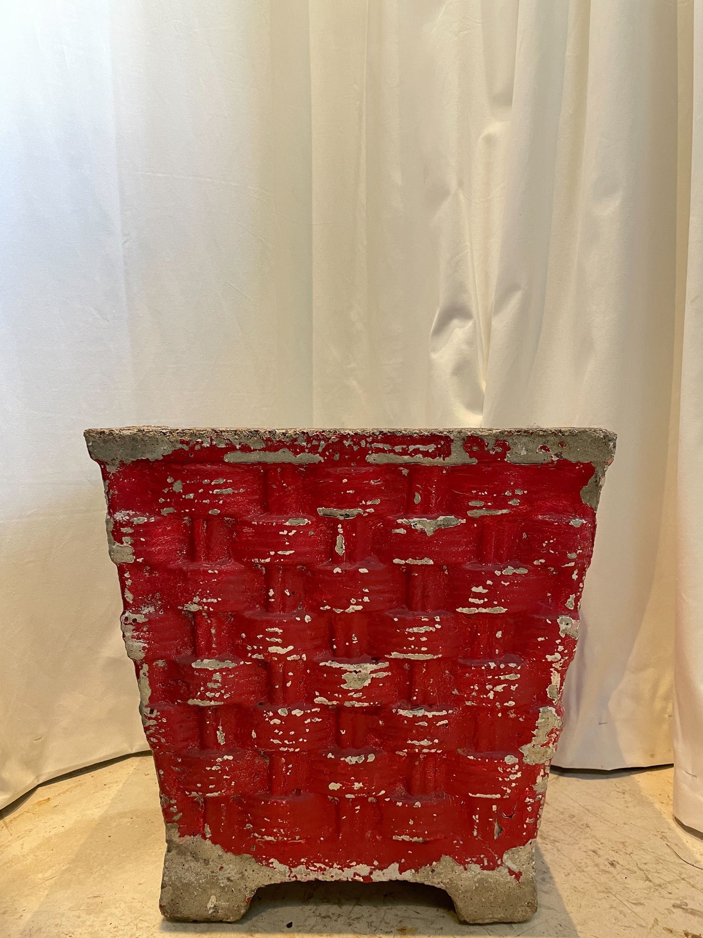Willy Guhl Woven Planter – Vintage Concrete Outdoor Planter