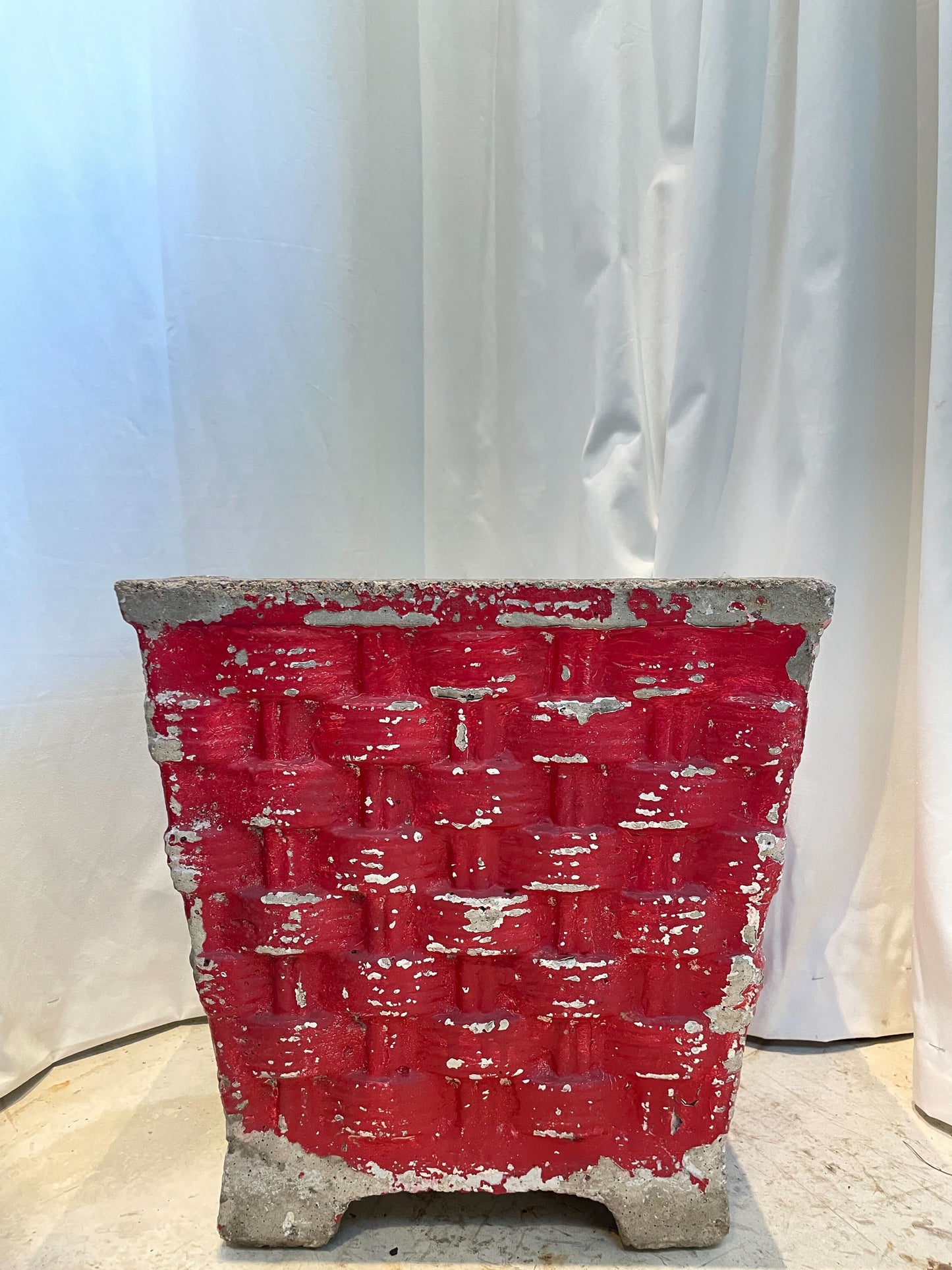 Willy Guhl Woven Planter – Vintage Concrete Outdoor Planter