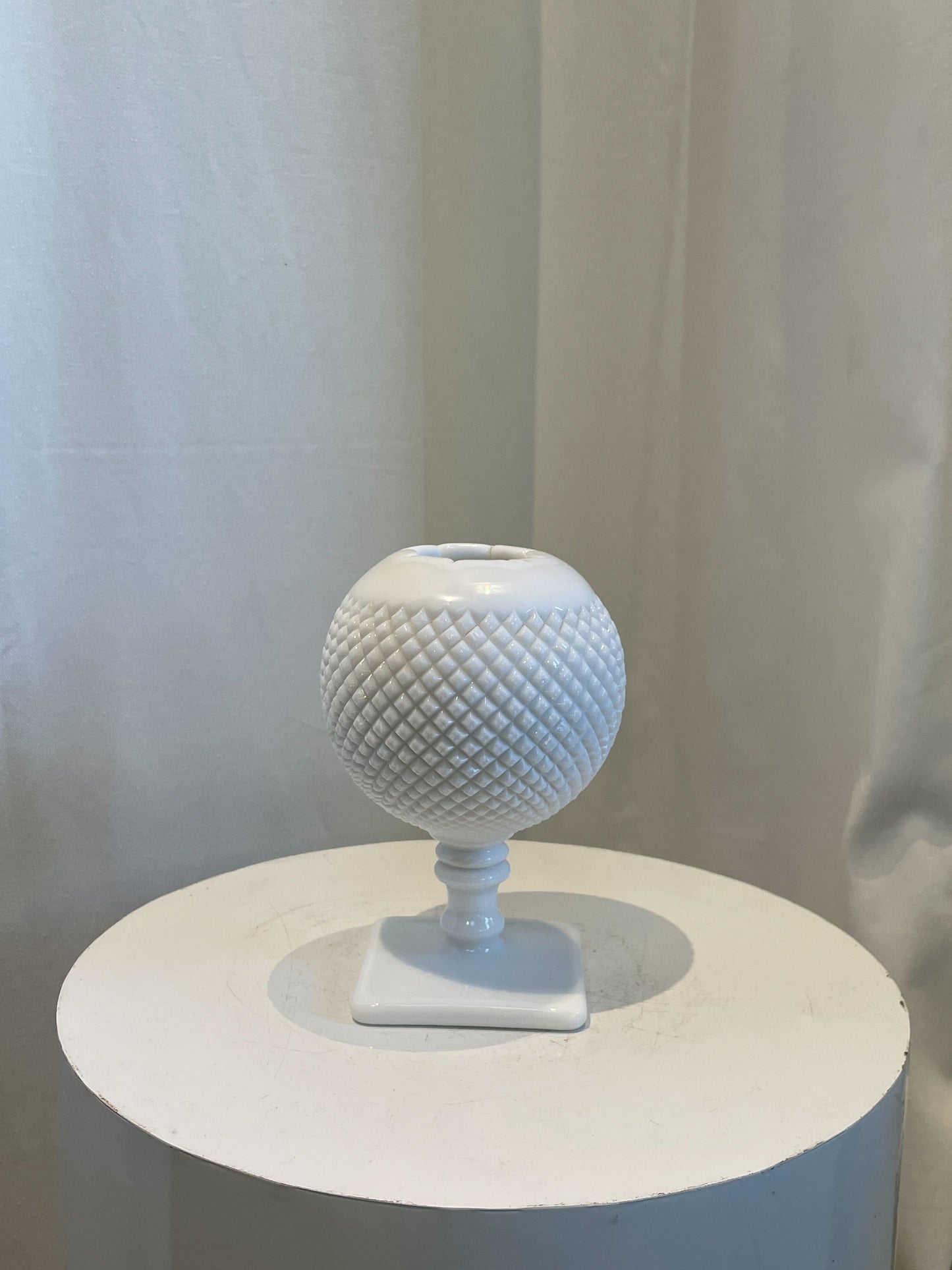 English Milk Glass Ivy ball Vase by Westmoreland