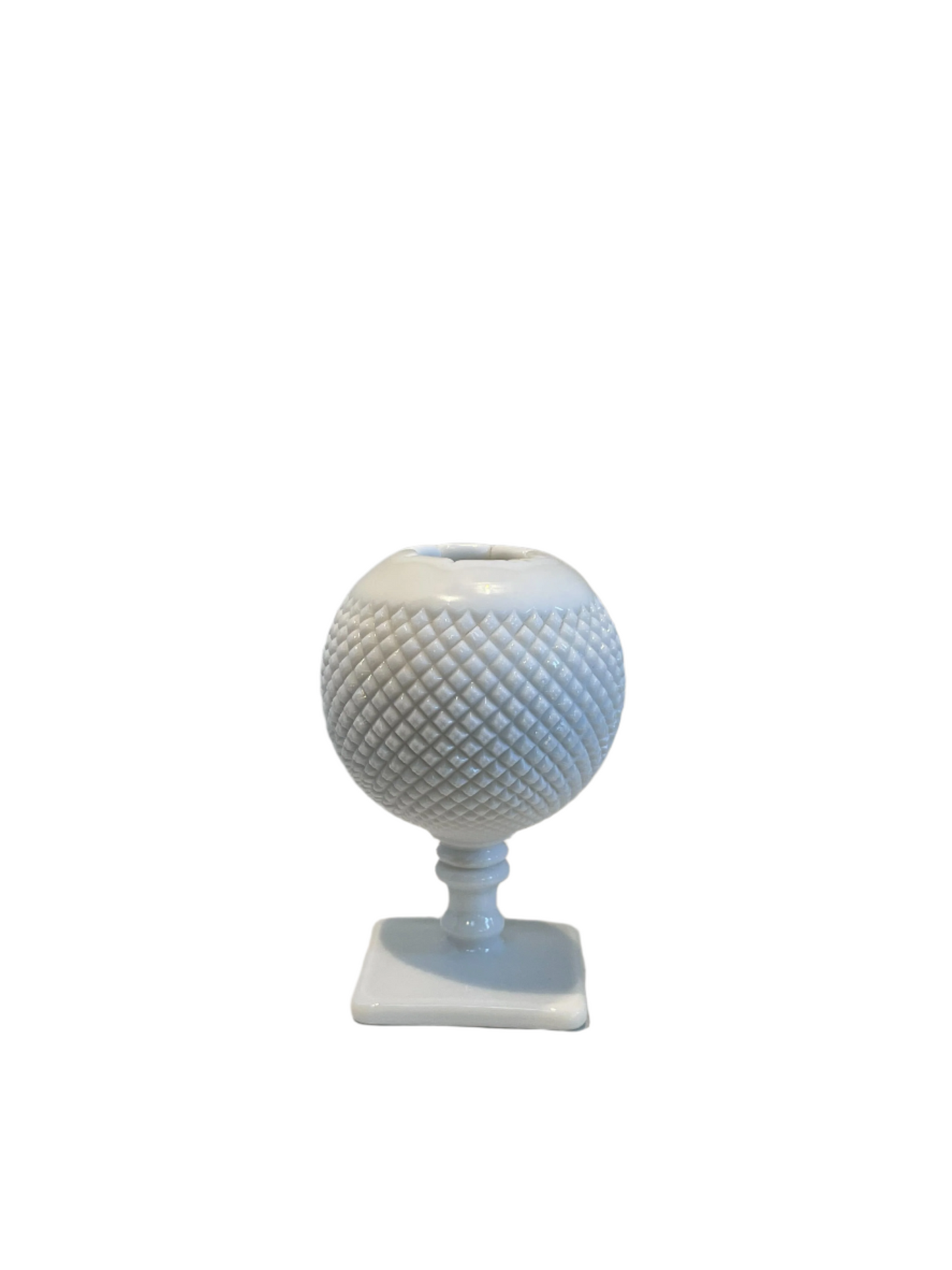 English Milk Glass Ivy ball Vase by Westmoreland