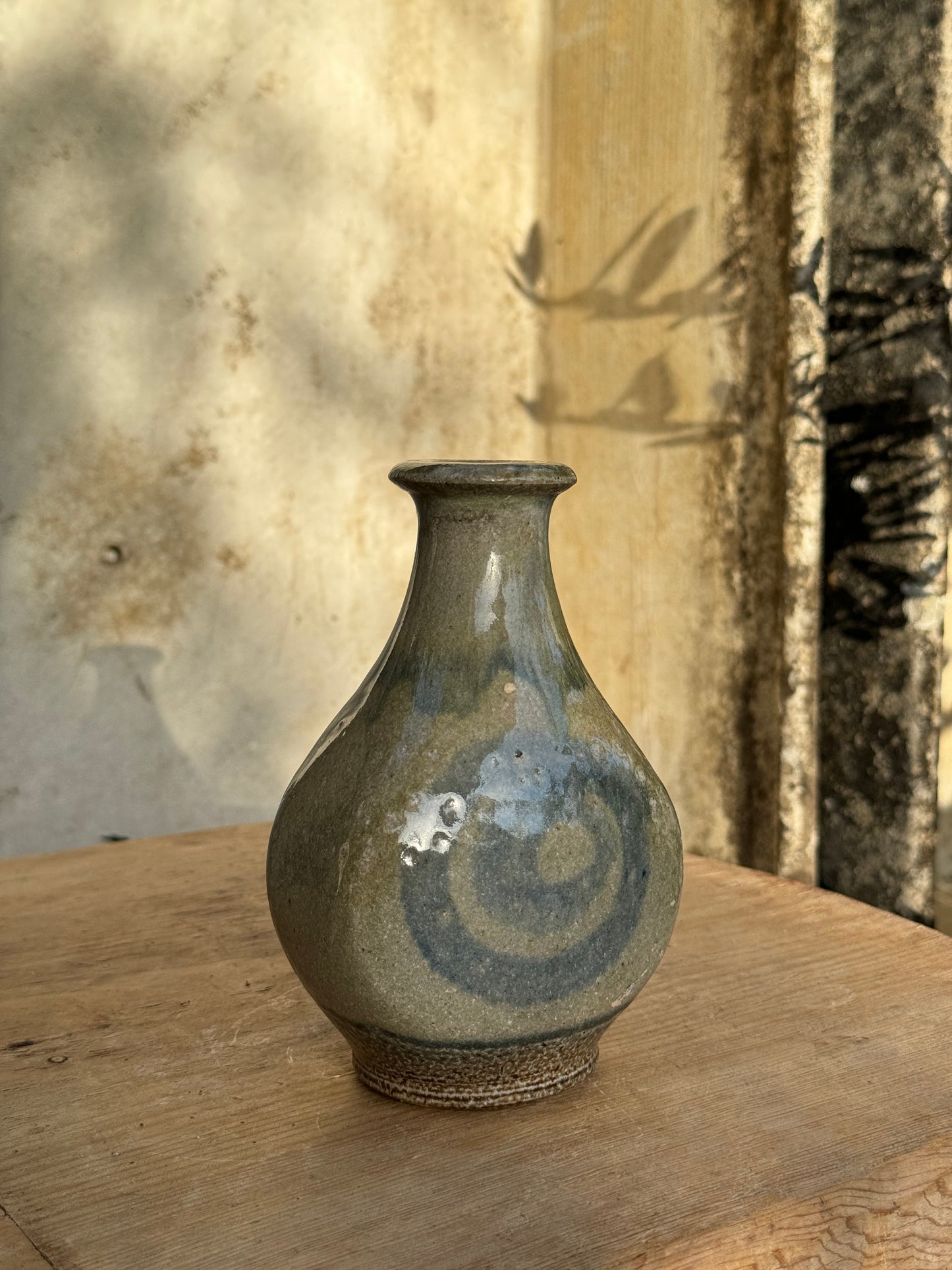 Vintage Glazed Spiral Studio Art Pottery Vase