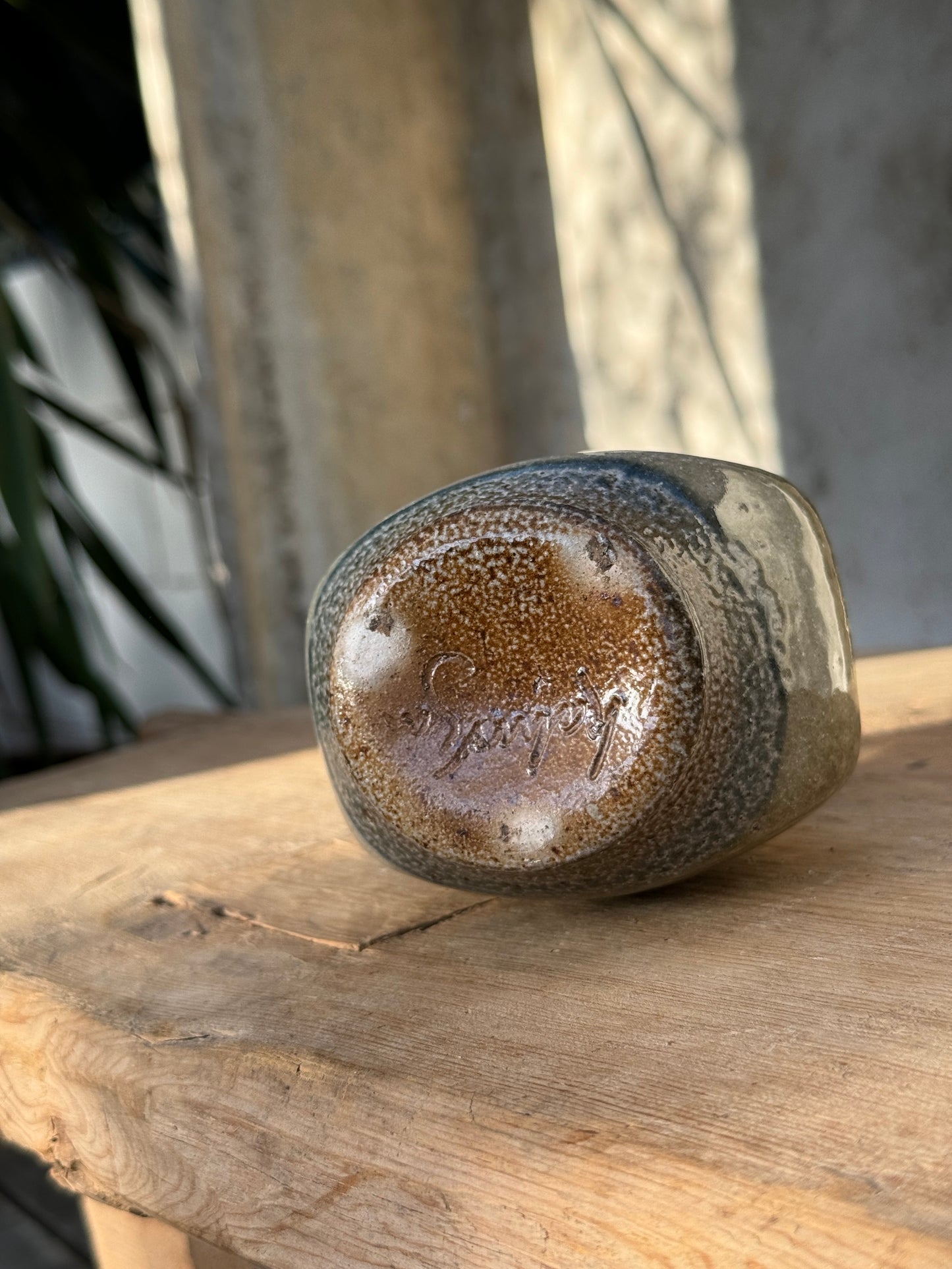 Vintage Glazed Spiral Studio Art Pottery Vase