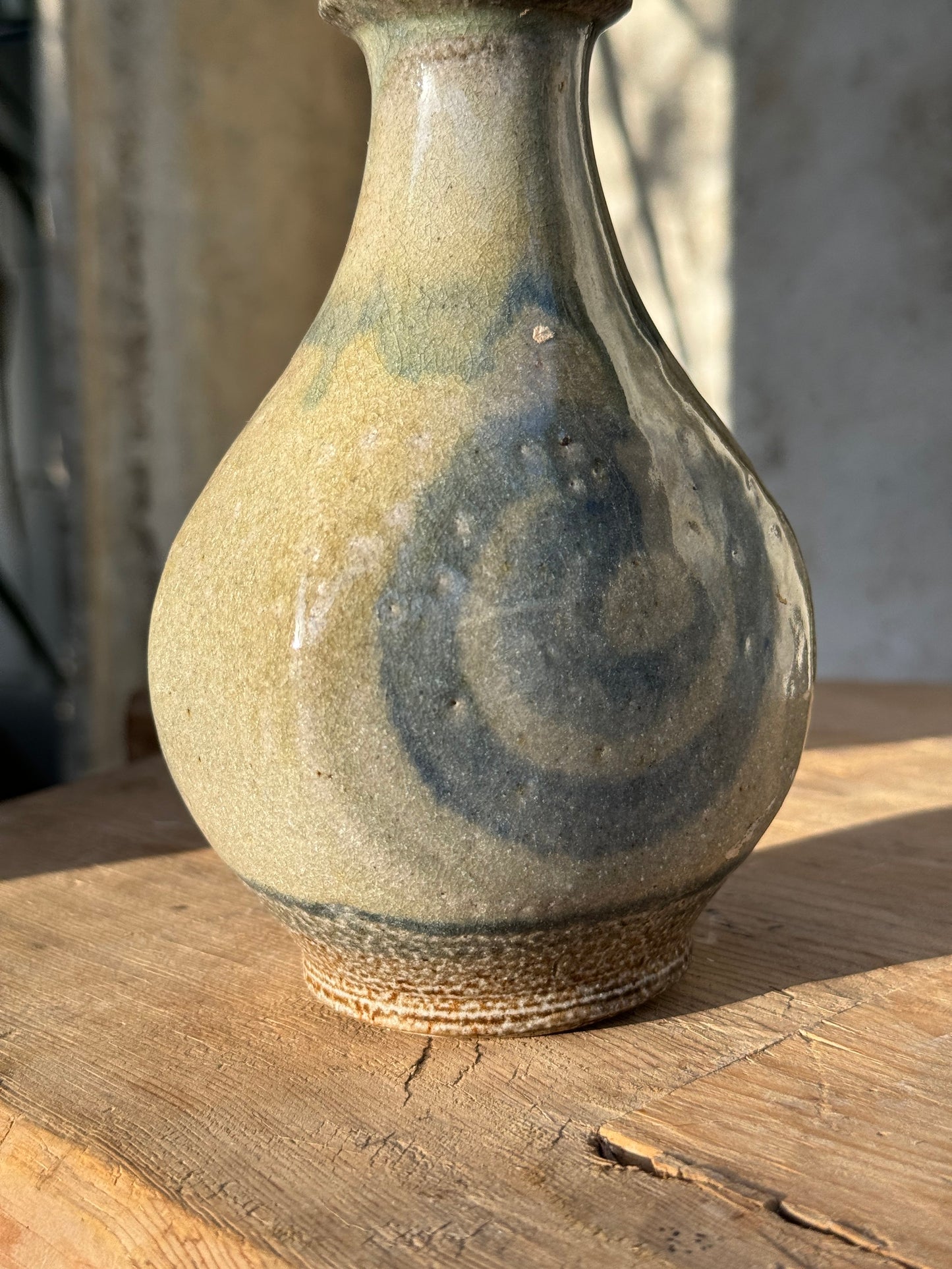 Vintage Glazed Spiral Studio Art Pottery Vase