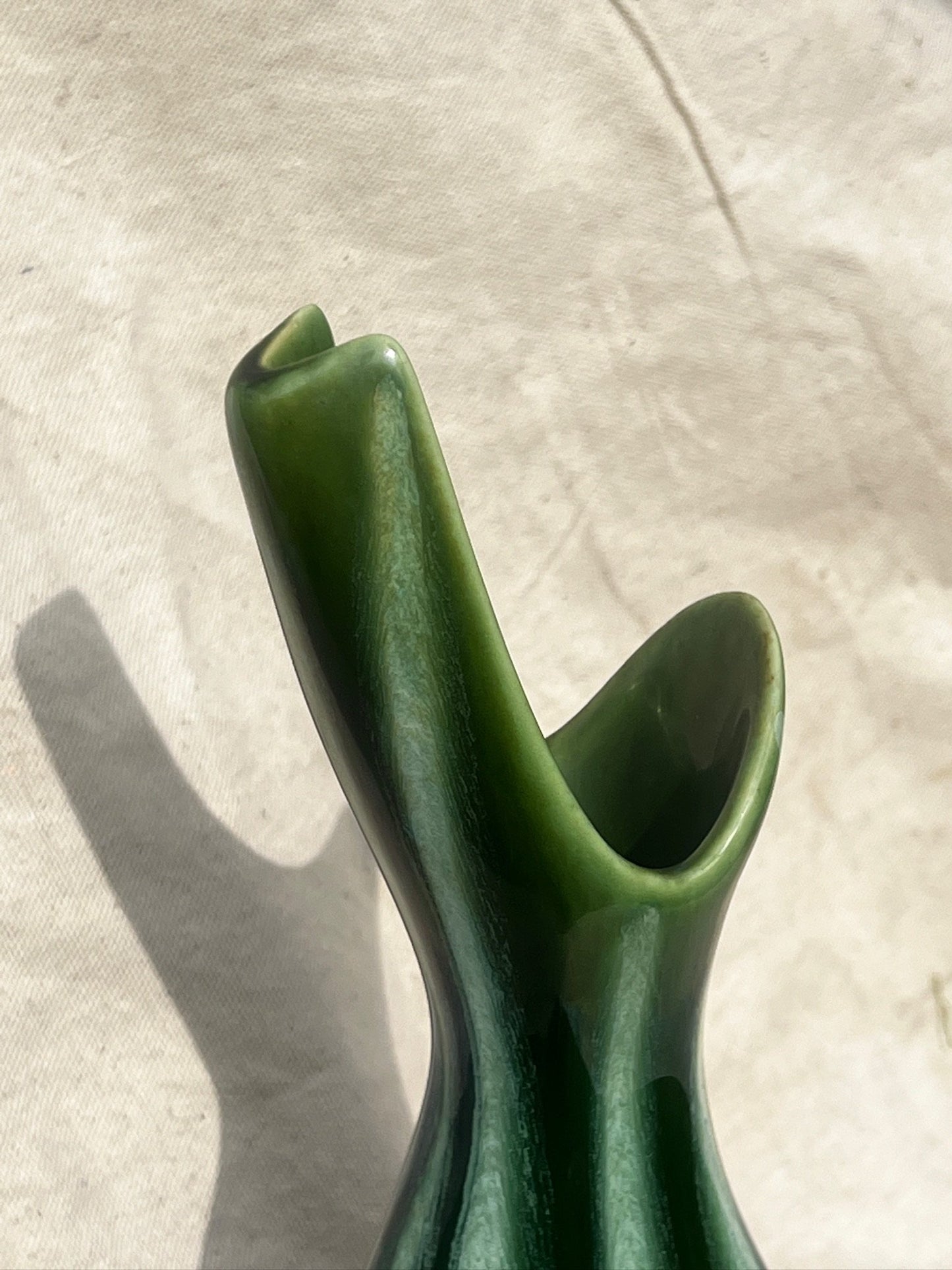 Vintage Hull Art Pottery # 54 - Continental Line Vase Evergreen color