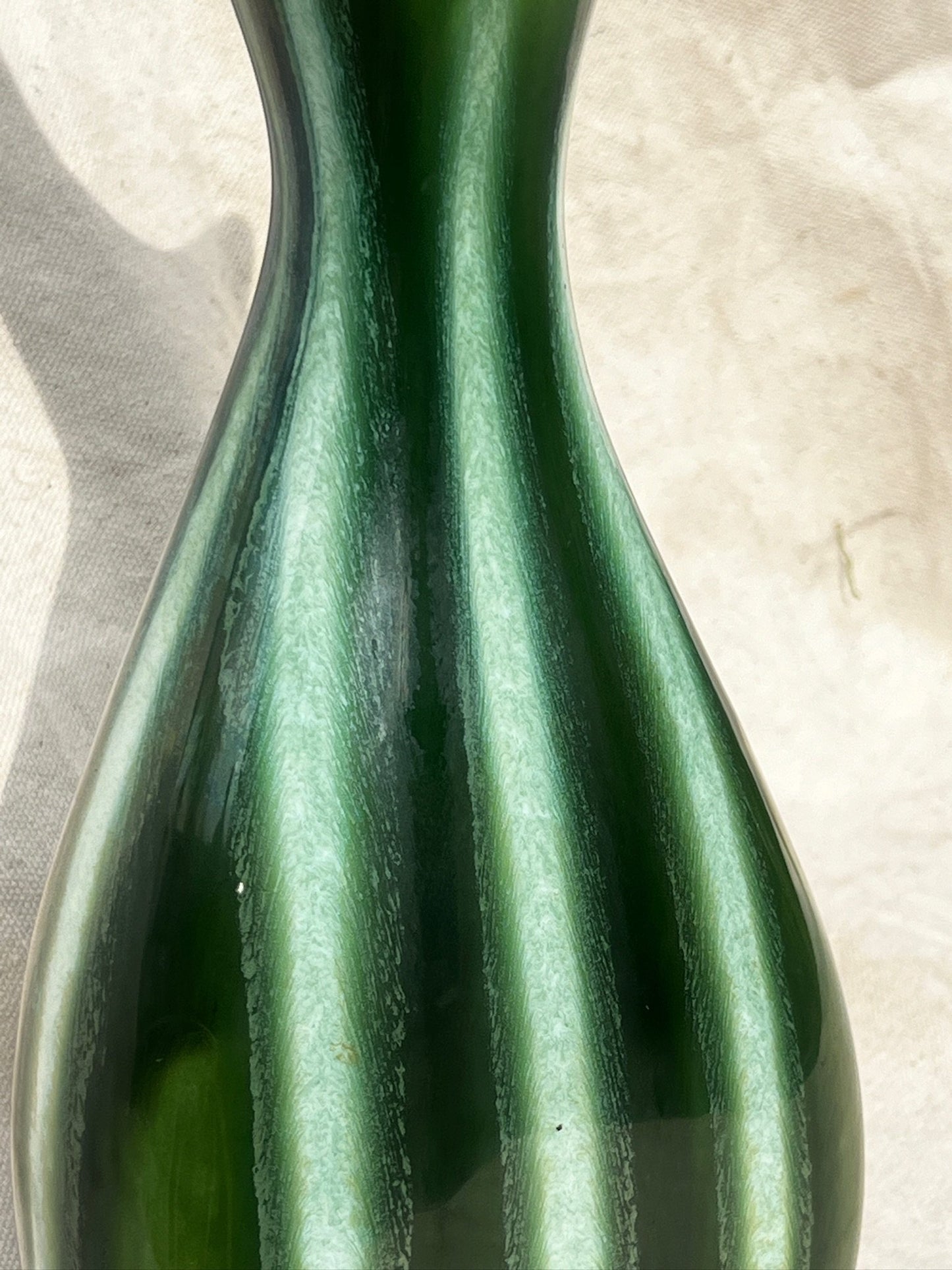 Vintage Hull Art Pottery # 54 - Continental Line Vase Evergreen color
