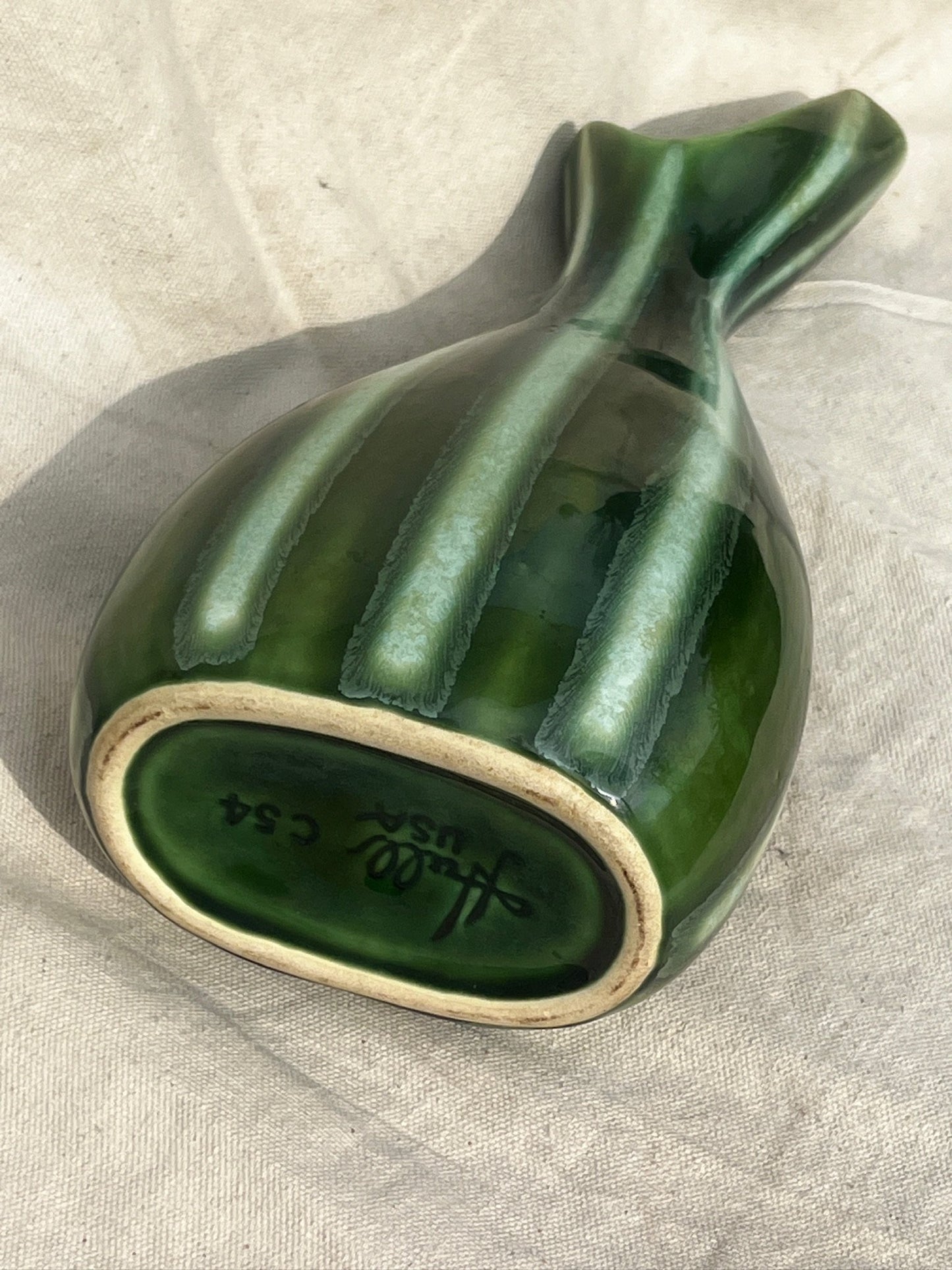 Vintage Hull Art Pottery # 54 - Continental Line Vase Evergreen color