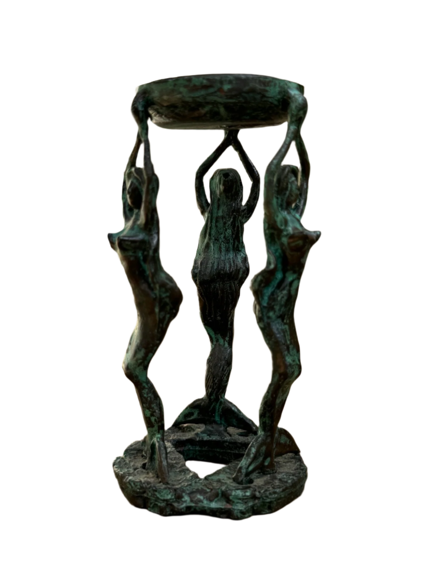 Patina mermaids Candle Holders and Incense Burner