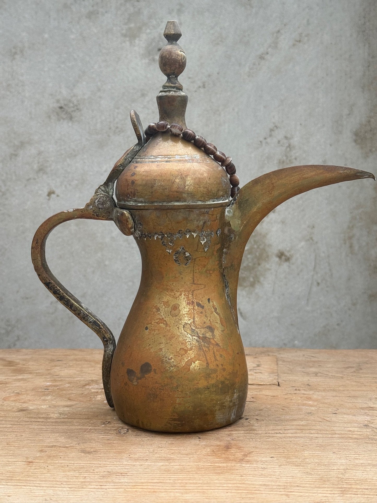 19th Century Dallah Arabic Brass Coffee Pot