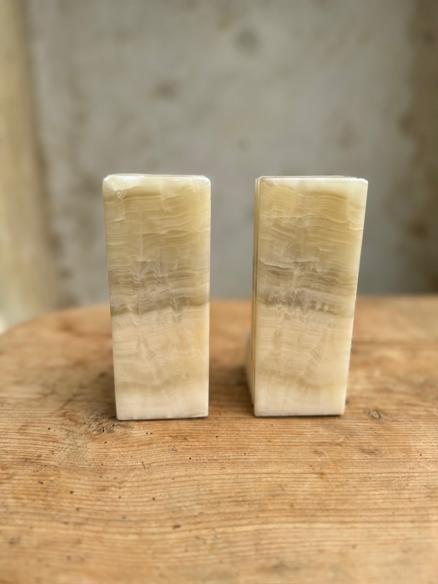 Mid Century Carved Marble Onyx Stone Aztec Mayan Tribal Bookends