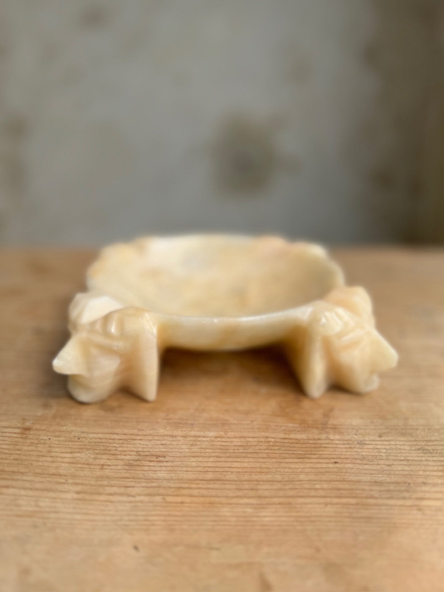 Vintage Onyx Stone Handcarved Aztec Mayan Ashtray 6x6