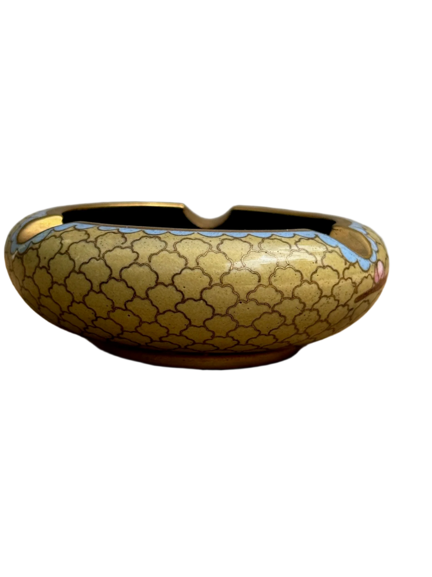 Antique Chinese Cloisonne Enamel on Brass Ashtray