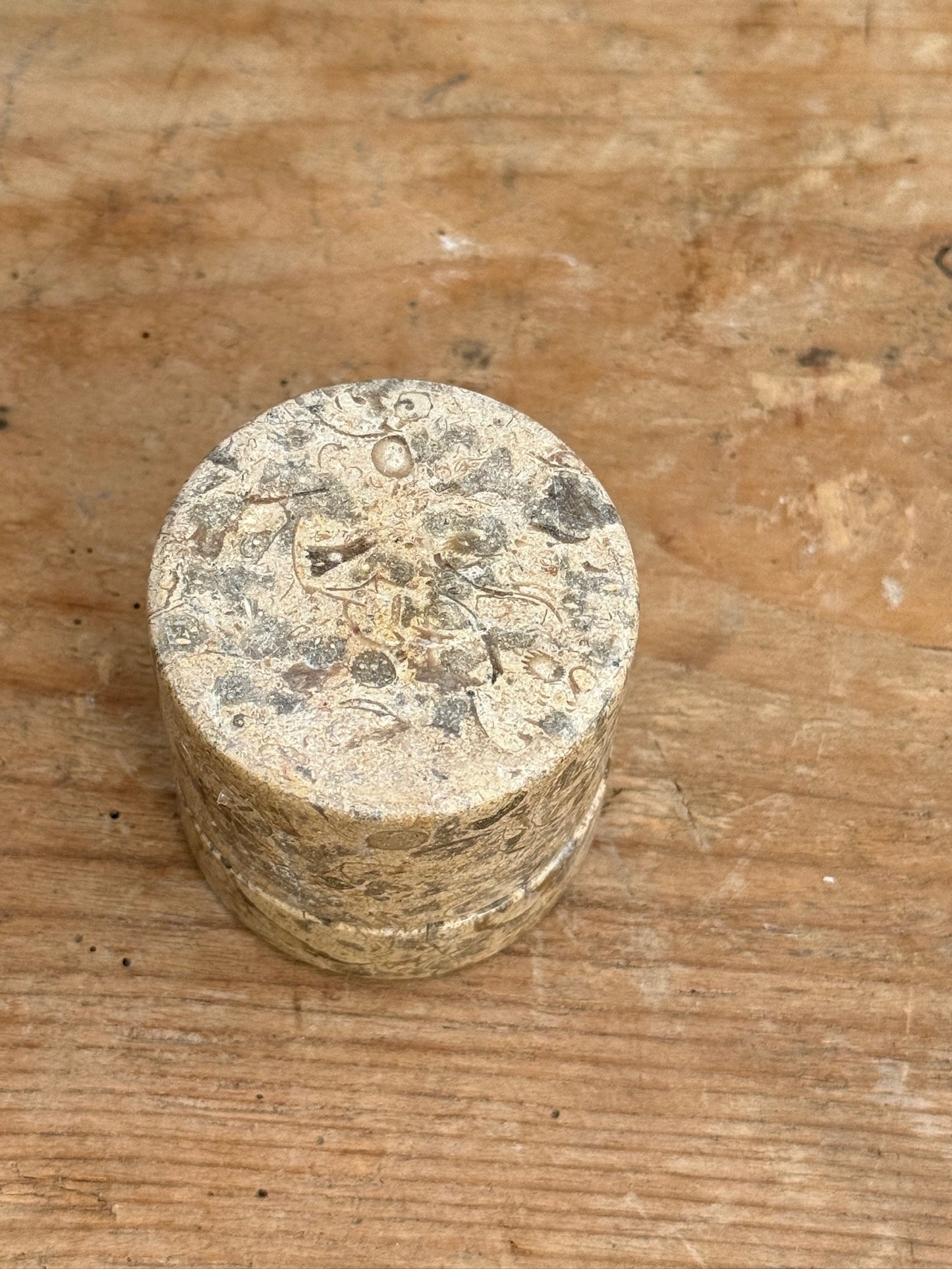 Vintage Round Marble Trinket Box With Lid