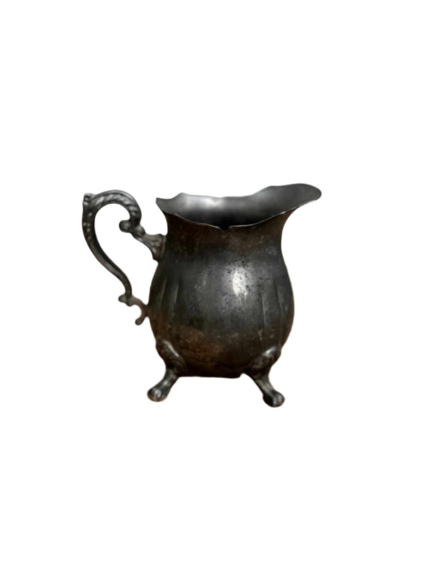 Vintage Silver-Plated Footed Creamer with Handle