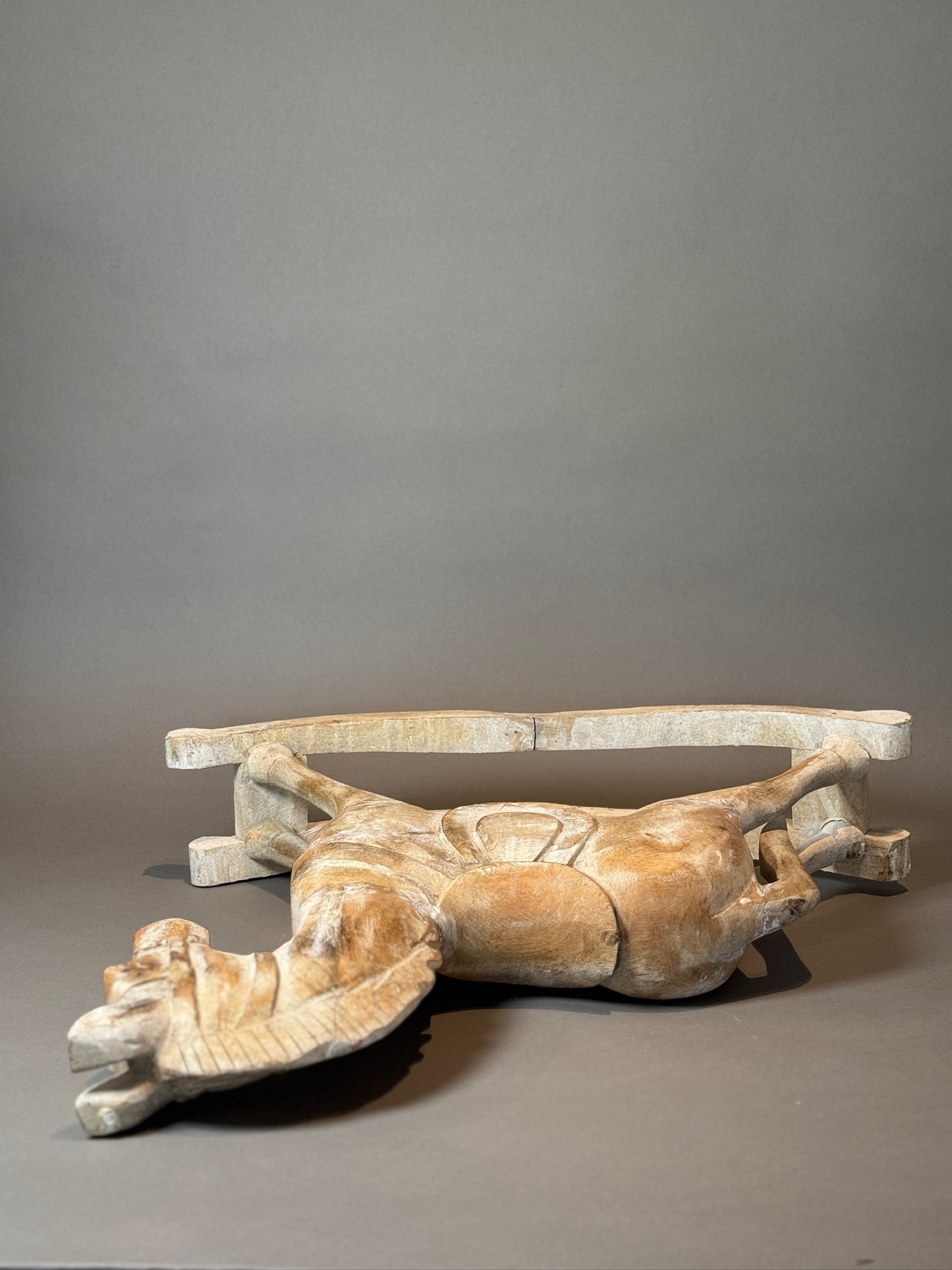 Antique Hand-Carved Wooden Rocking Horses – Rustic Folk Art Pair, 23” & 15.5”