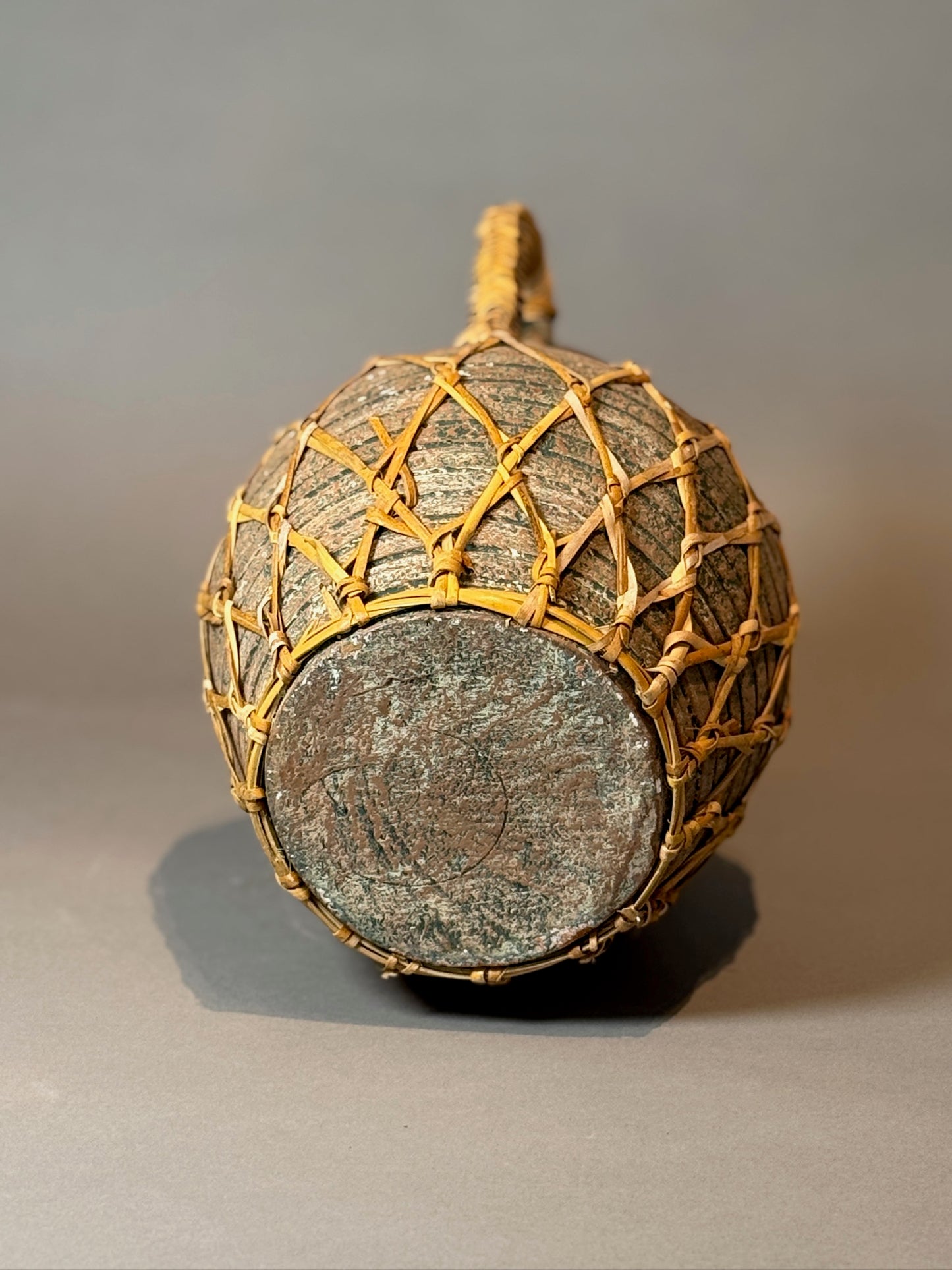 Vintage Woven Rattan Wrapped Vessel