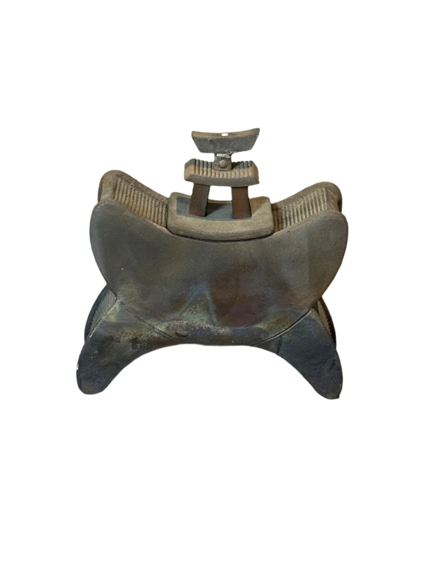 Unique Modern Asian-Inspired Ceramic Headrest Sculpture with Removable Top