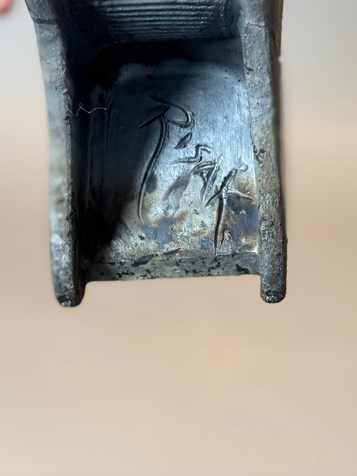 Unique Modern Asian-Inspired Ceramic Headrest Sculpture with Removable Top