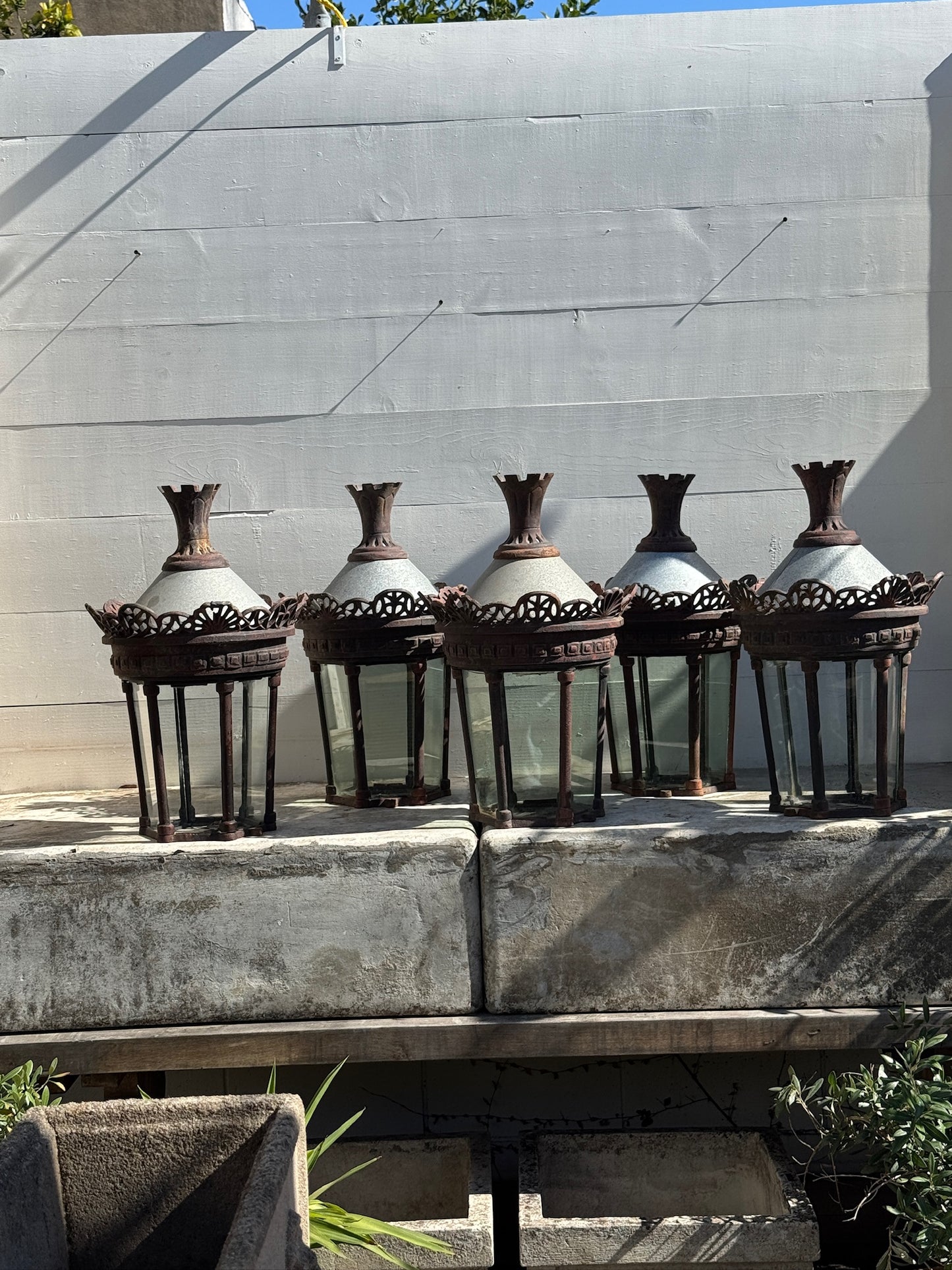 Antique Cast Metal Street Lantern Fixtures – Pallet of 11 Vintage Ornate Outdoor Lights