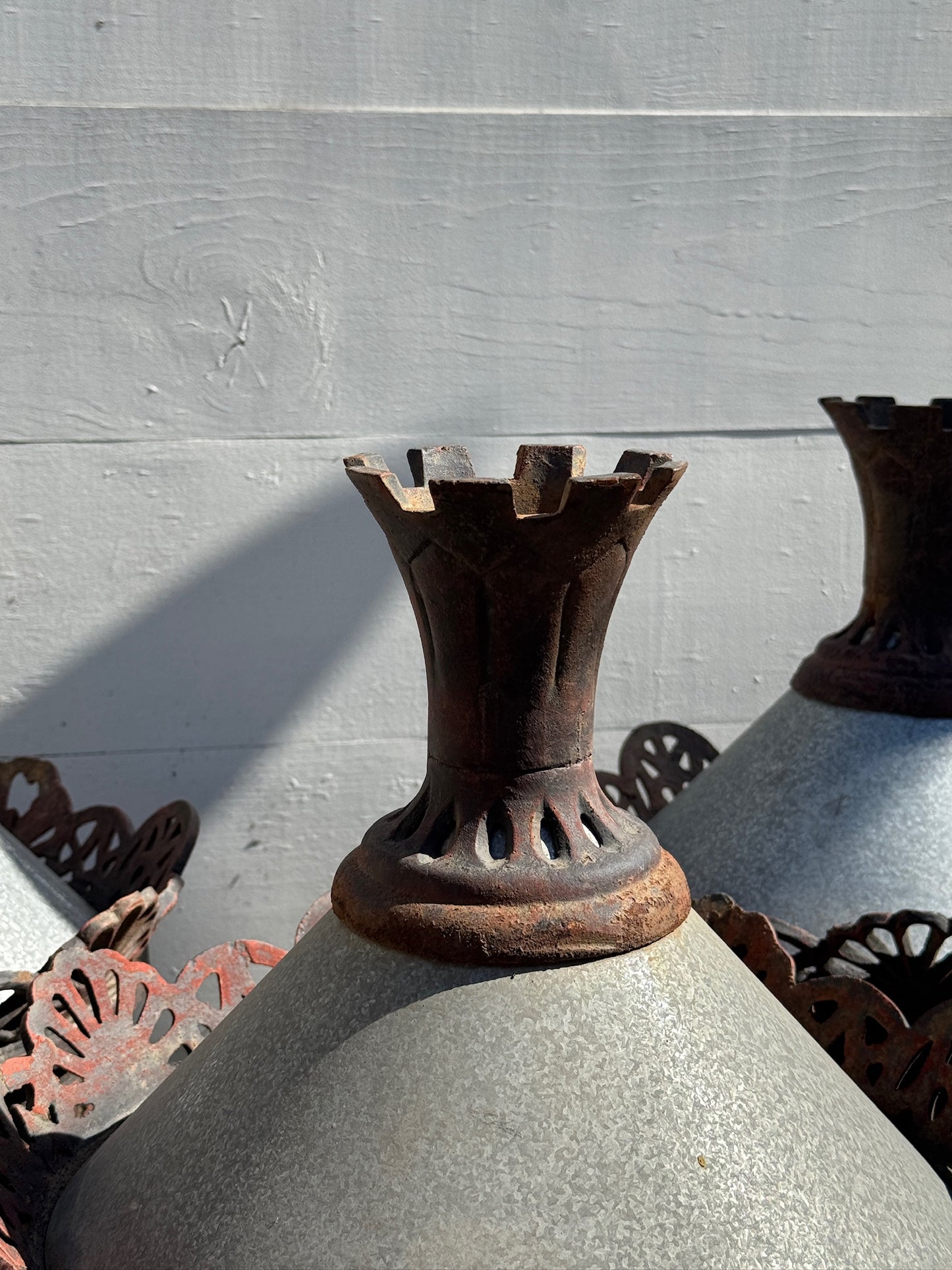 Antique Cast Metal Street Lantern Fixtures – Pallet of 11 Vintage Ornate Outdoor Lights