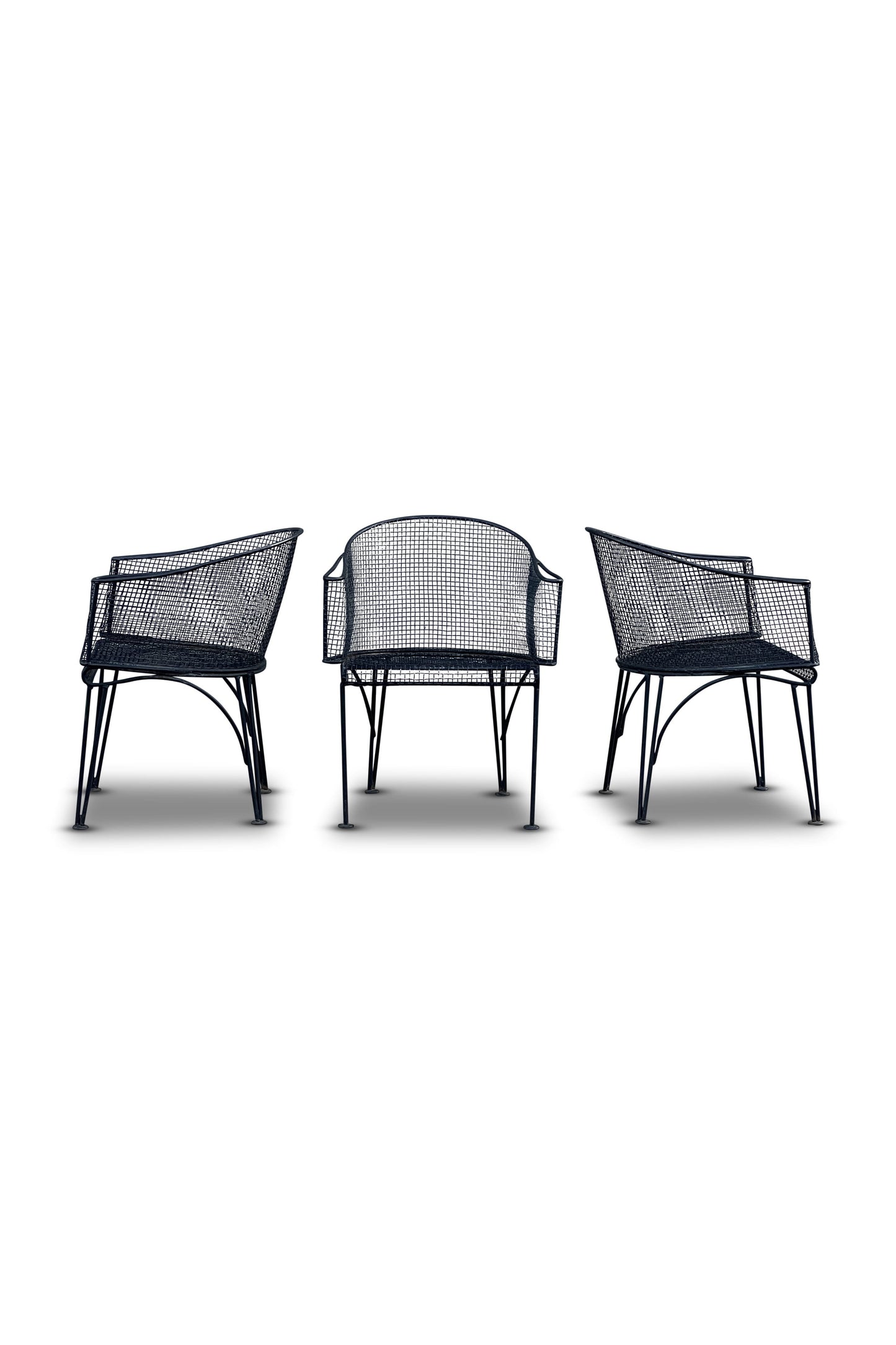 Rare Vintage Early Russell Woodard Mid-Century Modern Sculptura Patio Chairs (Set of 3)