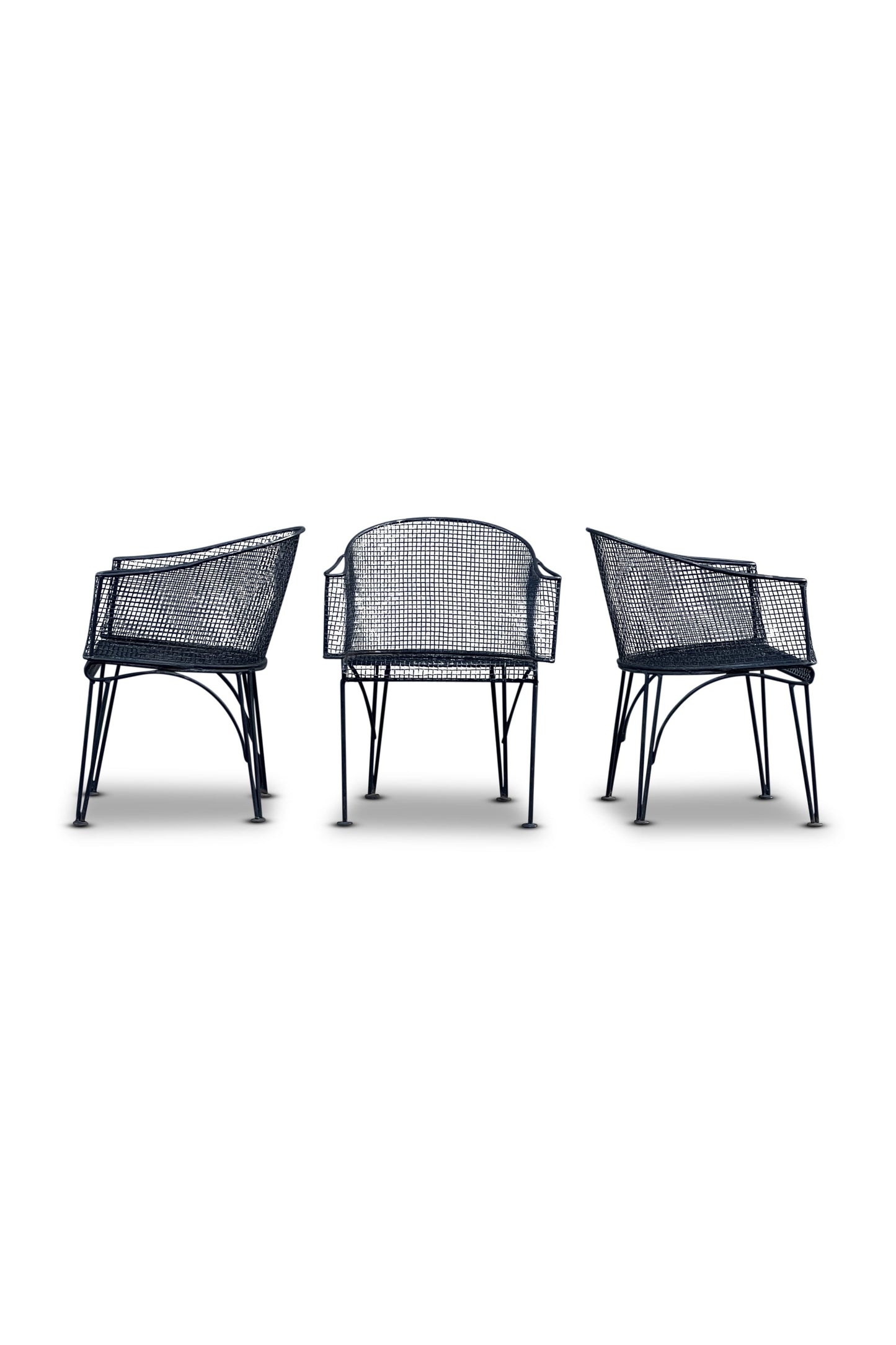 Rare Vintage Early Russell Woodard Mid-Century Modern Sculptura Patio Chairs (Set of 3)