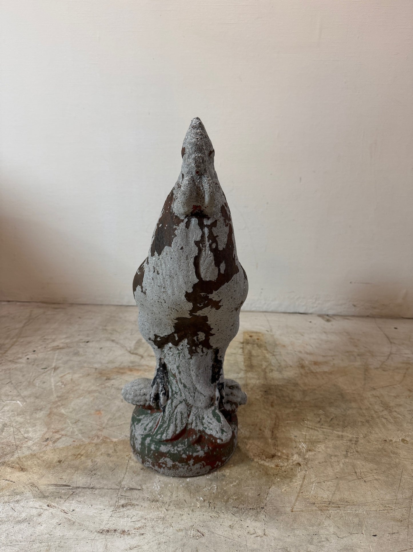 Vintage French Cast Concrete Rooster Sculpture