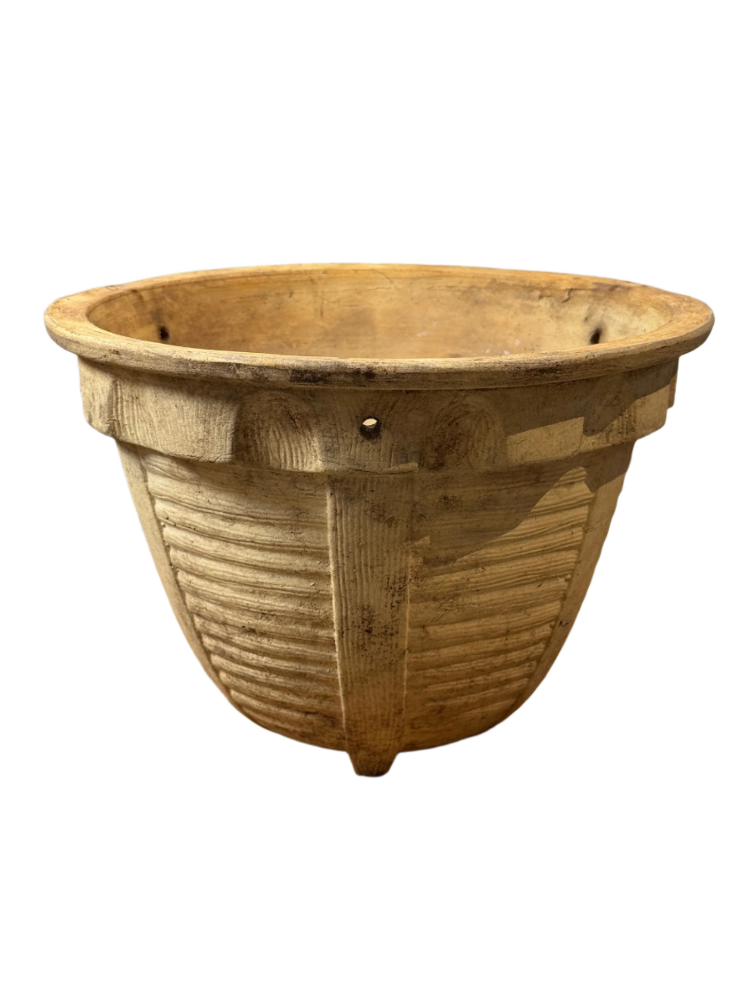 Antique Handcrafted Terracotta Planter with Geometric Pattern