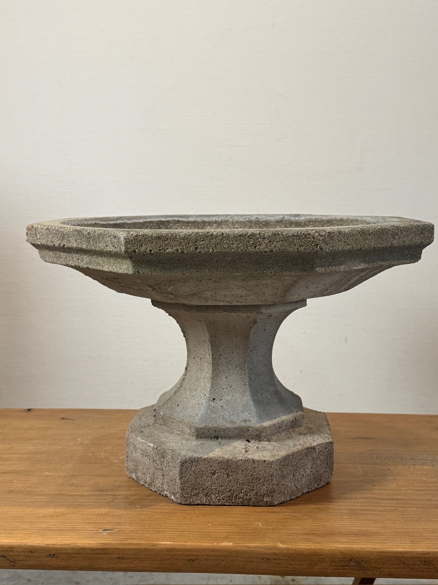 Antique Cast Stone Birdbath Garden Ornament – Circa 1920, Weathered Patina