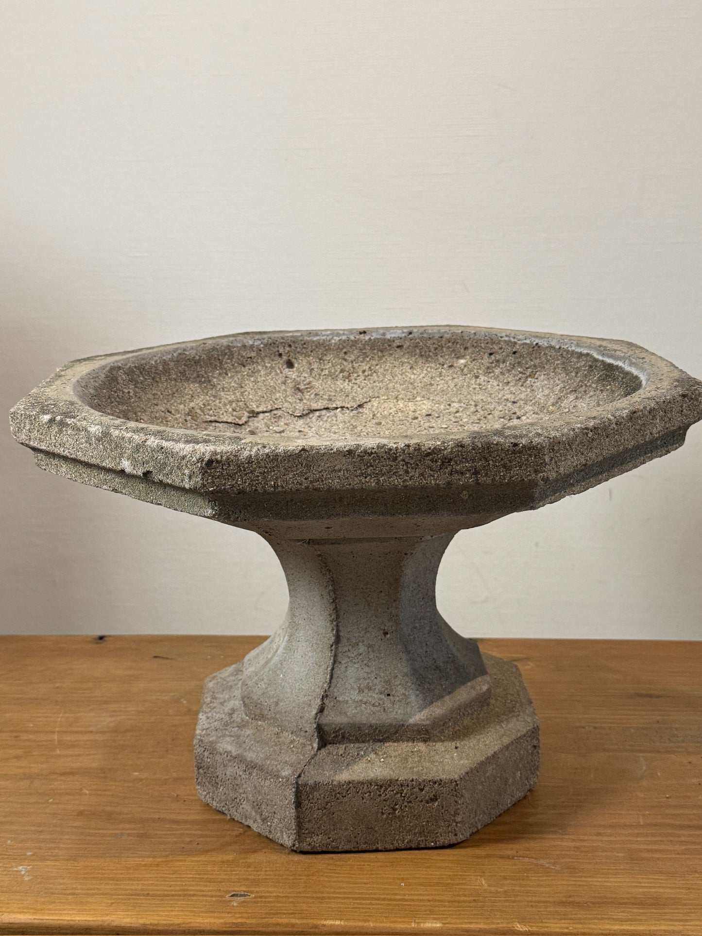 Antique Cast Stone Birdbath Garden Ornament – Circa 1920, Weathered Patina