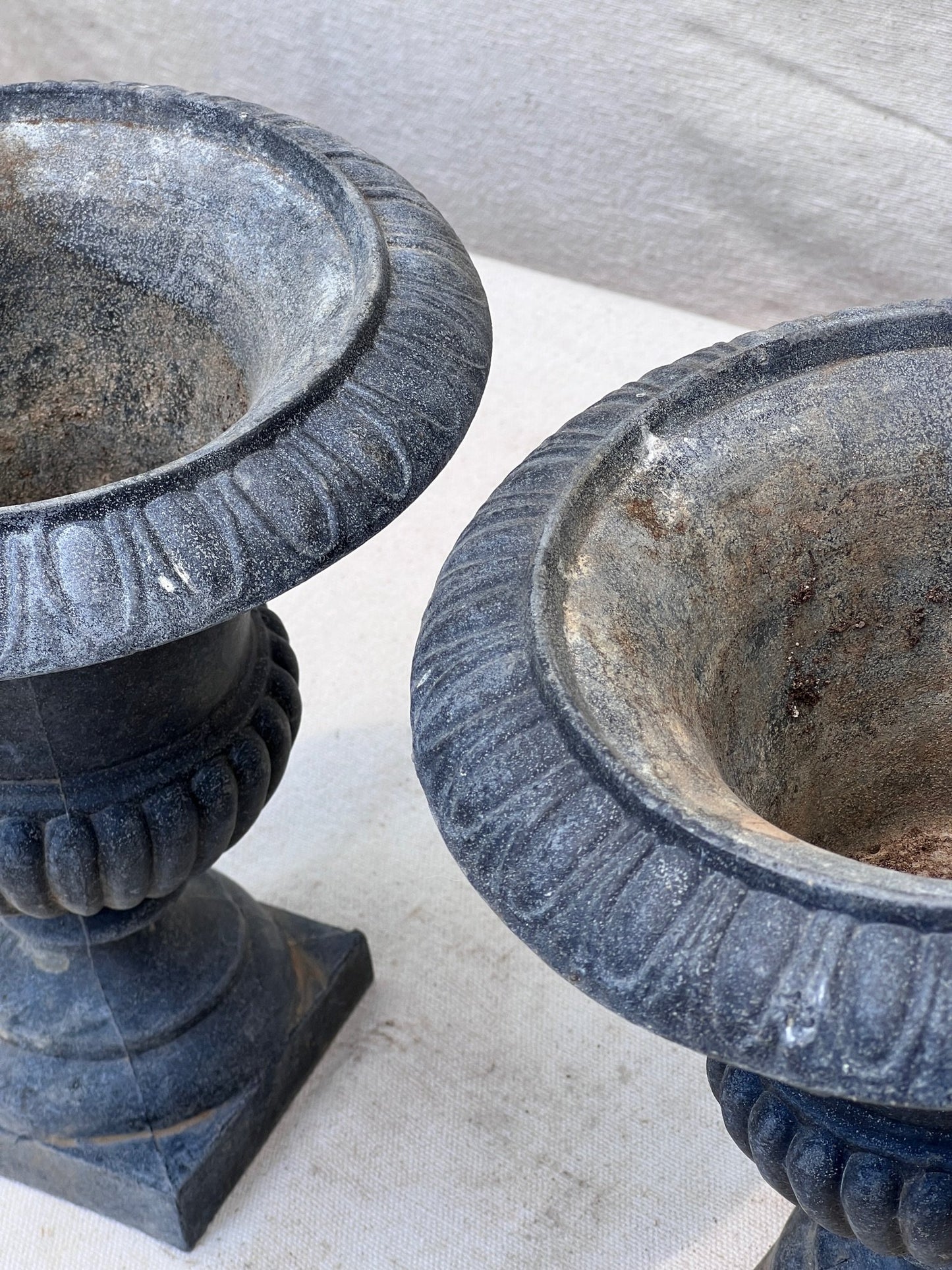Neoclassical Cast Iron Urn Planter or Jardiniere (Set of 2)