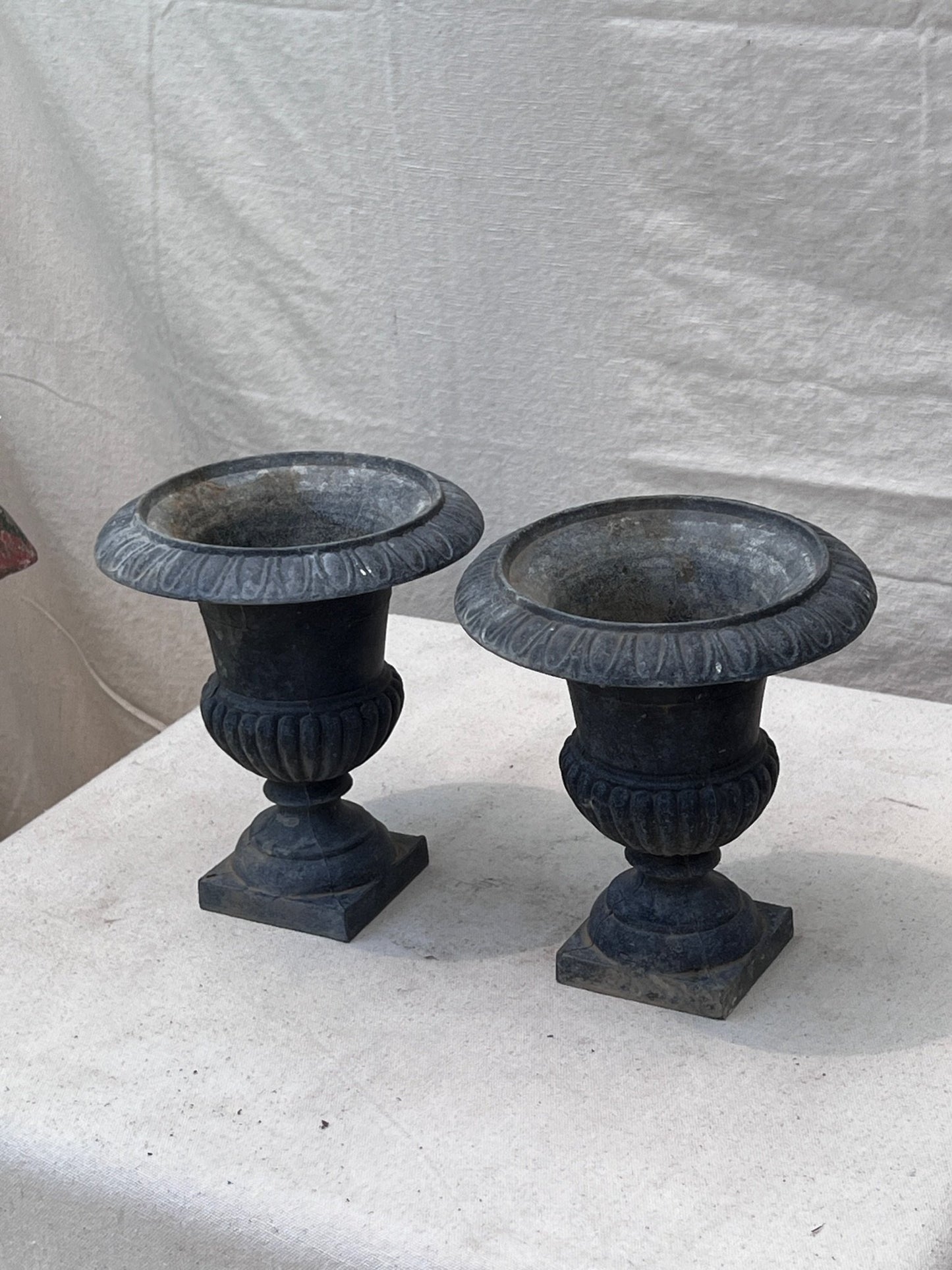 Neoclassical Cast Iron Urn Planter or Jardiniere (Set of 2)