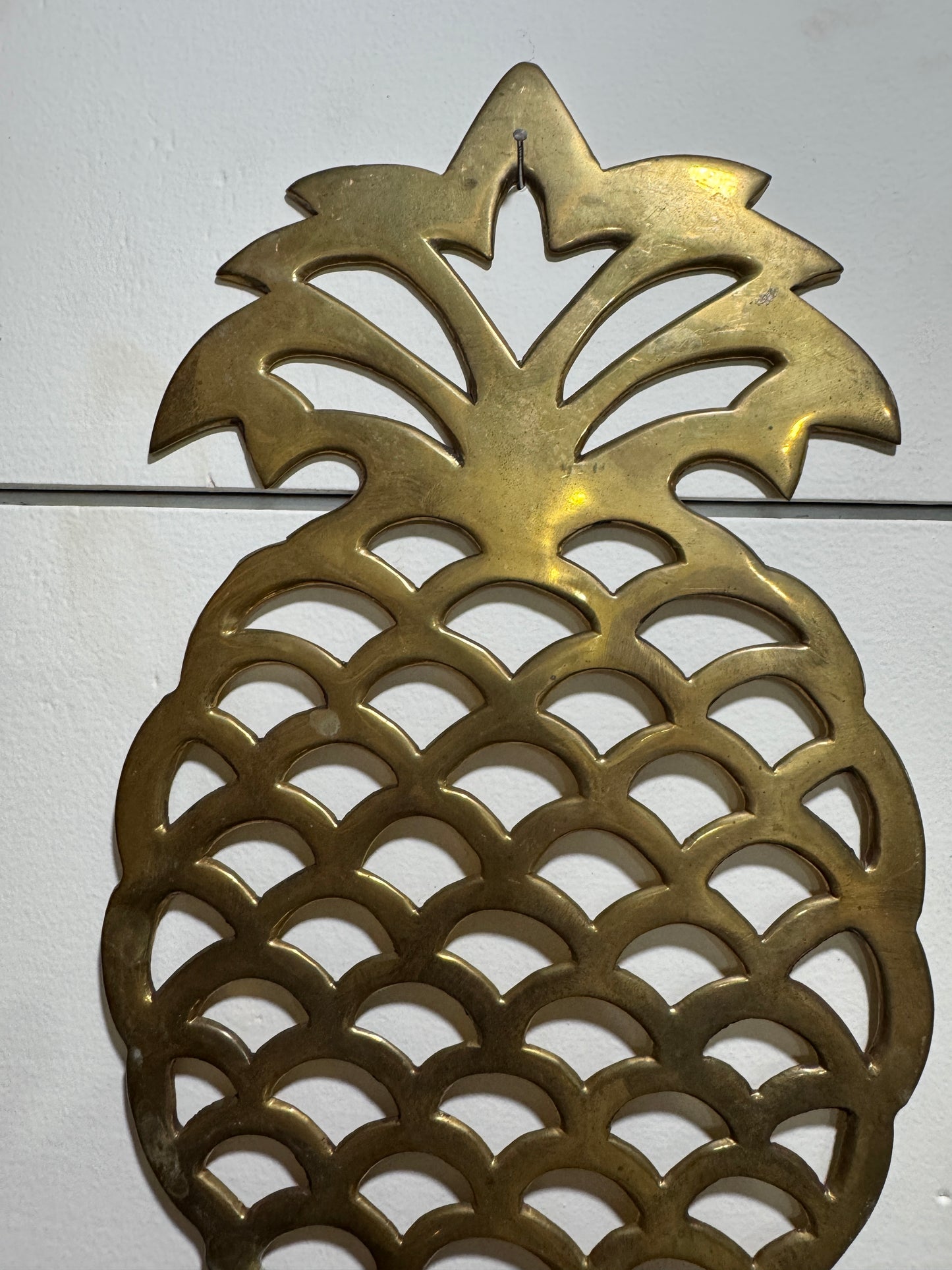 Pair of Vintage Brass Pineapple Wall Candle Sconces