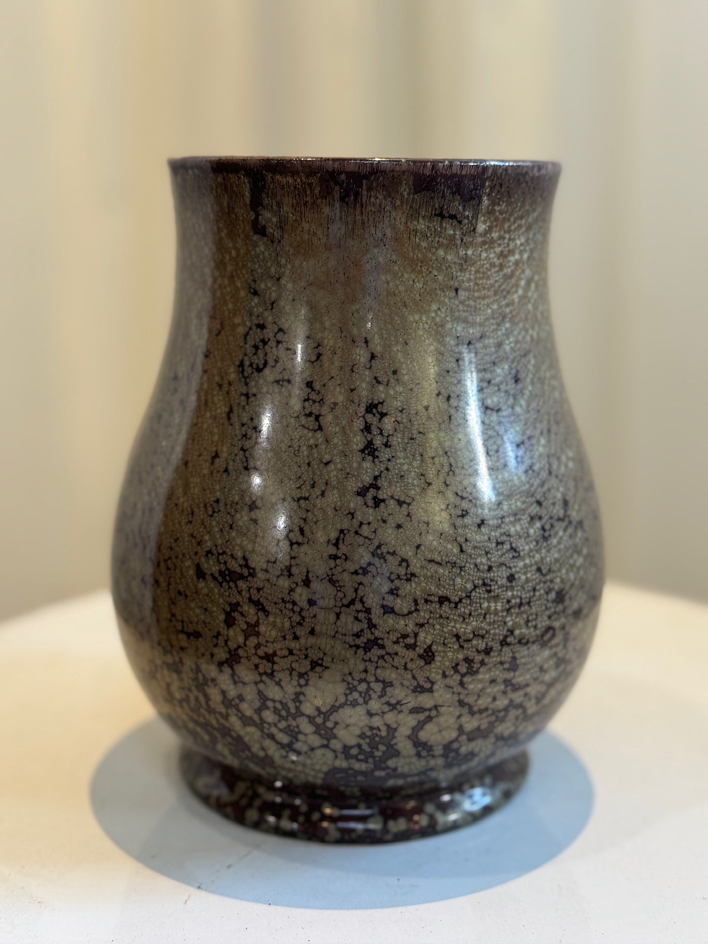 Sarreguemines Crystalline Vase - Vintage French Art Pottery
