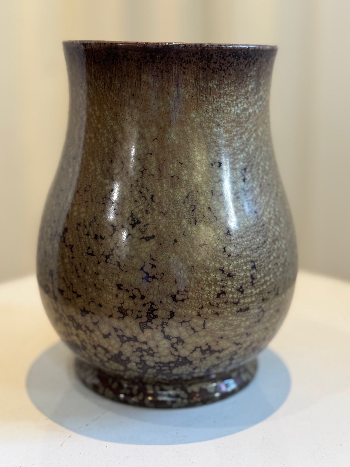 Sarreguemines Crystalline Vase - Vintage French Art Pottery