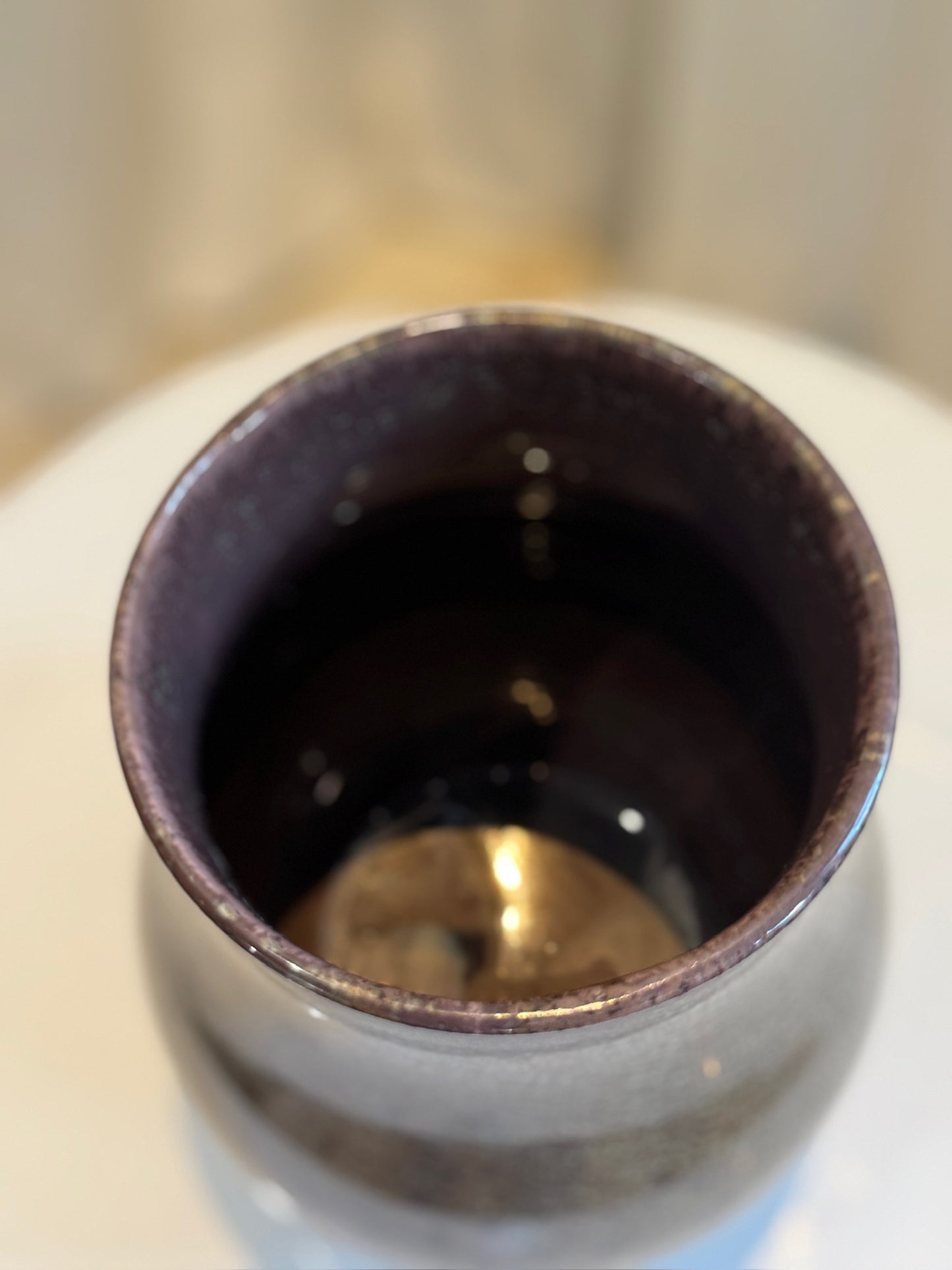 Sarreguemines Crystalline Vase - Vintage French Art Pottery
