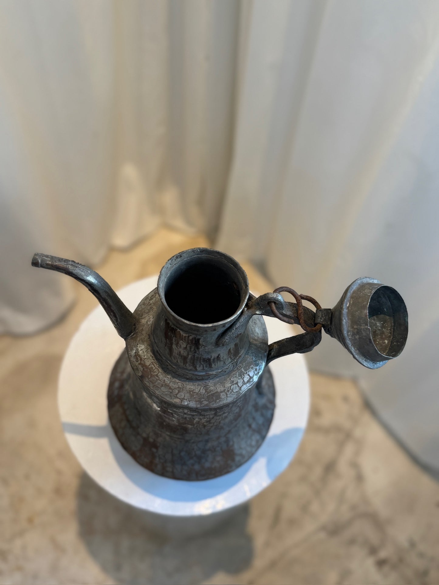 Antique Hand-Hammered Middle Eastern Dallah Coffee Pot