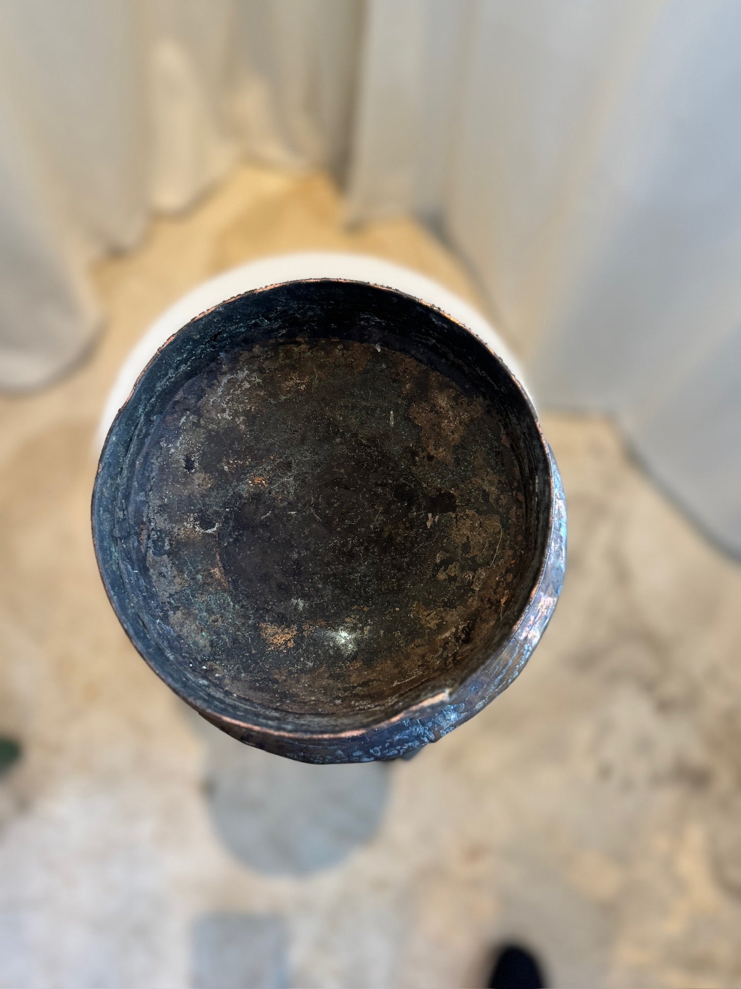 Antique Hand-Hammered Middle Eastern Dallah Coffee Pot