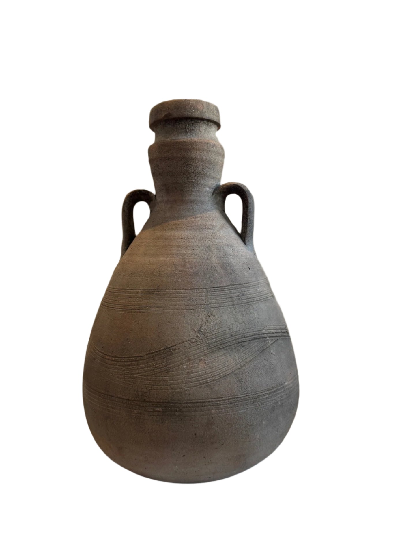 Antique Terracotta Amphora in Classical Roman Style with Aged Patina